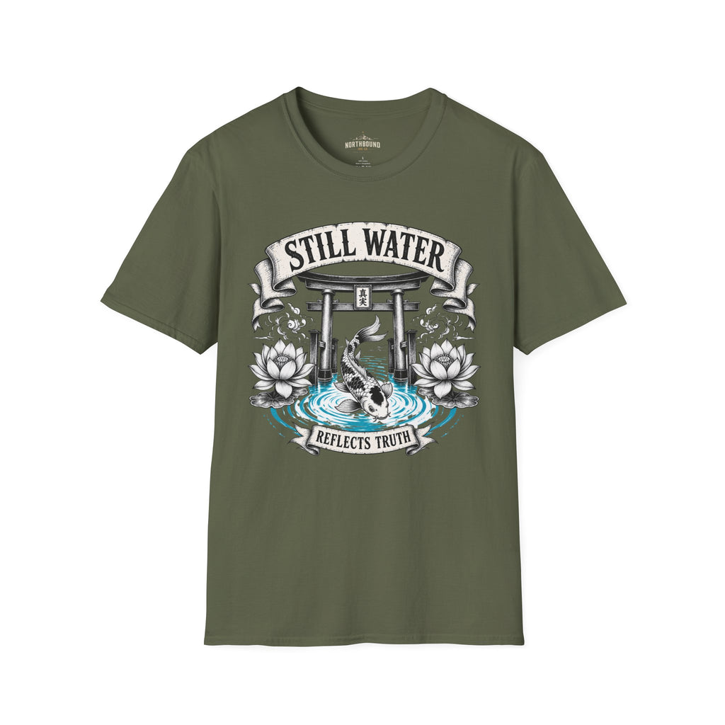 Still Water T-Shirt — Tranquil Koi & Torii Graphic Tee