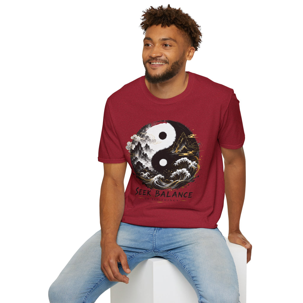 Yin Yang 'Seek Balance' Graphic T-Shirt