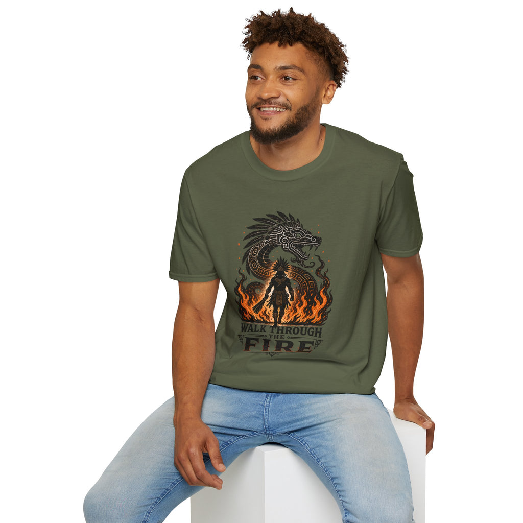 T-Shirt — 'Walk Through Fire' Dragon Flames Graphic Tee