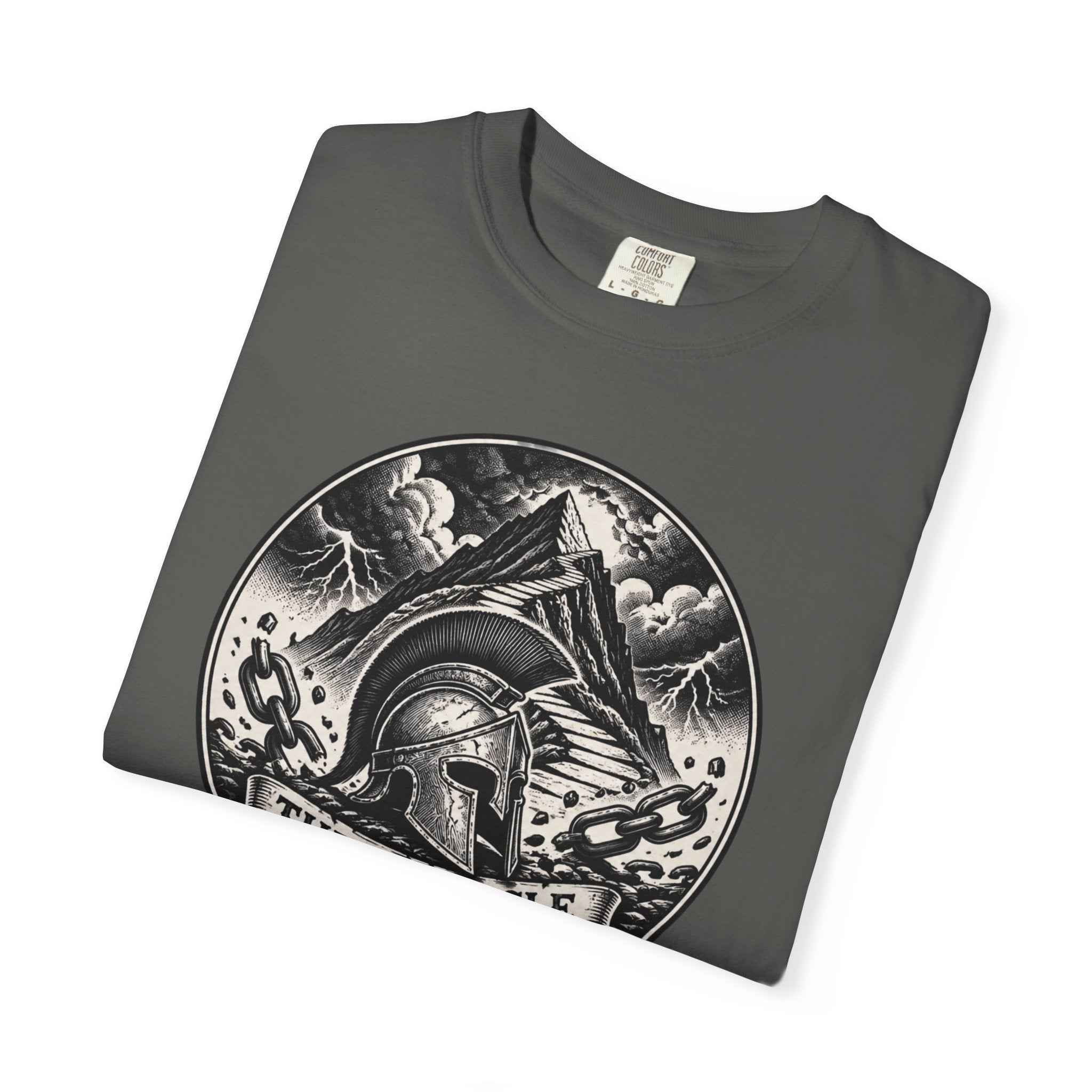 Spartan Helmet T‑Shirt — "The Obstacle Is The Way" Motivational Tee