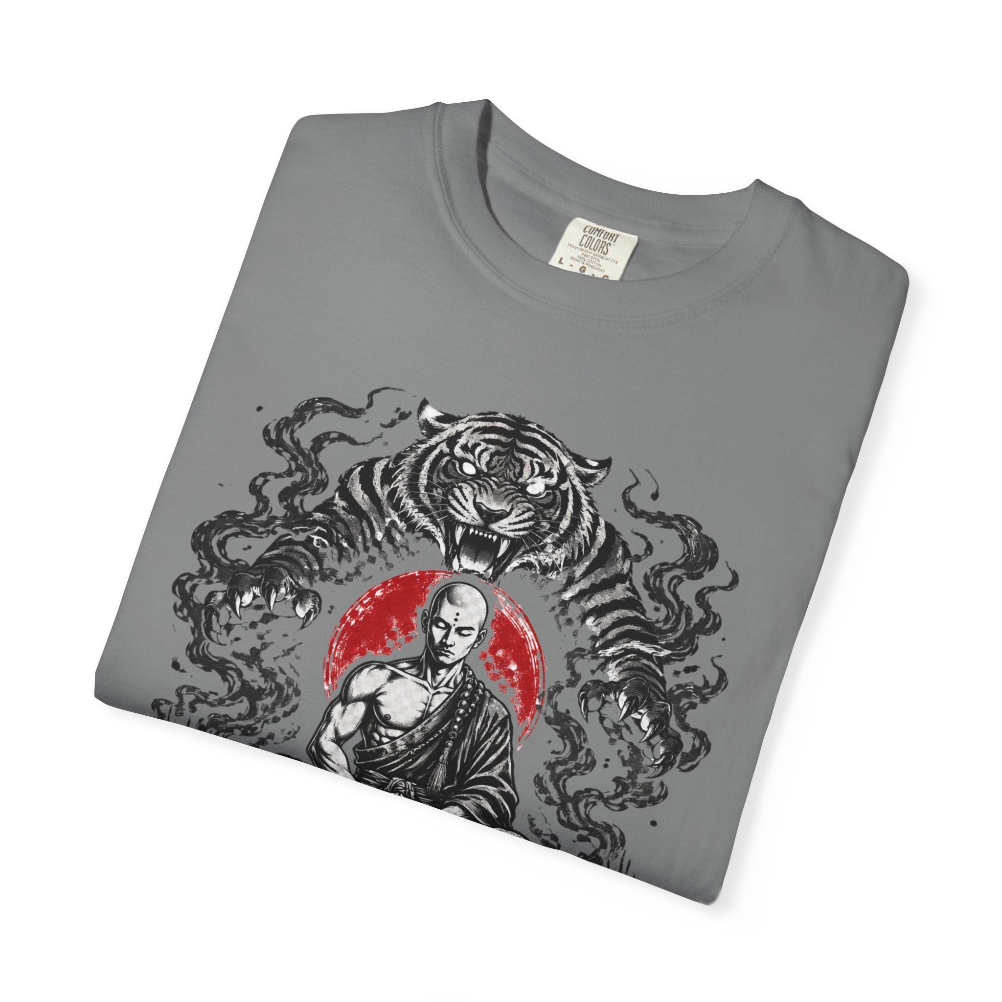 Meditation Tiger T-Shirt — "He Who Masters Himself is Strong" Zen Graphic Tee