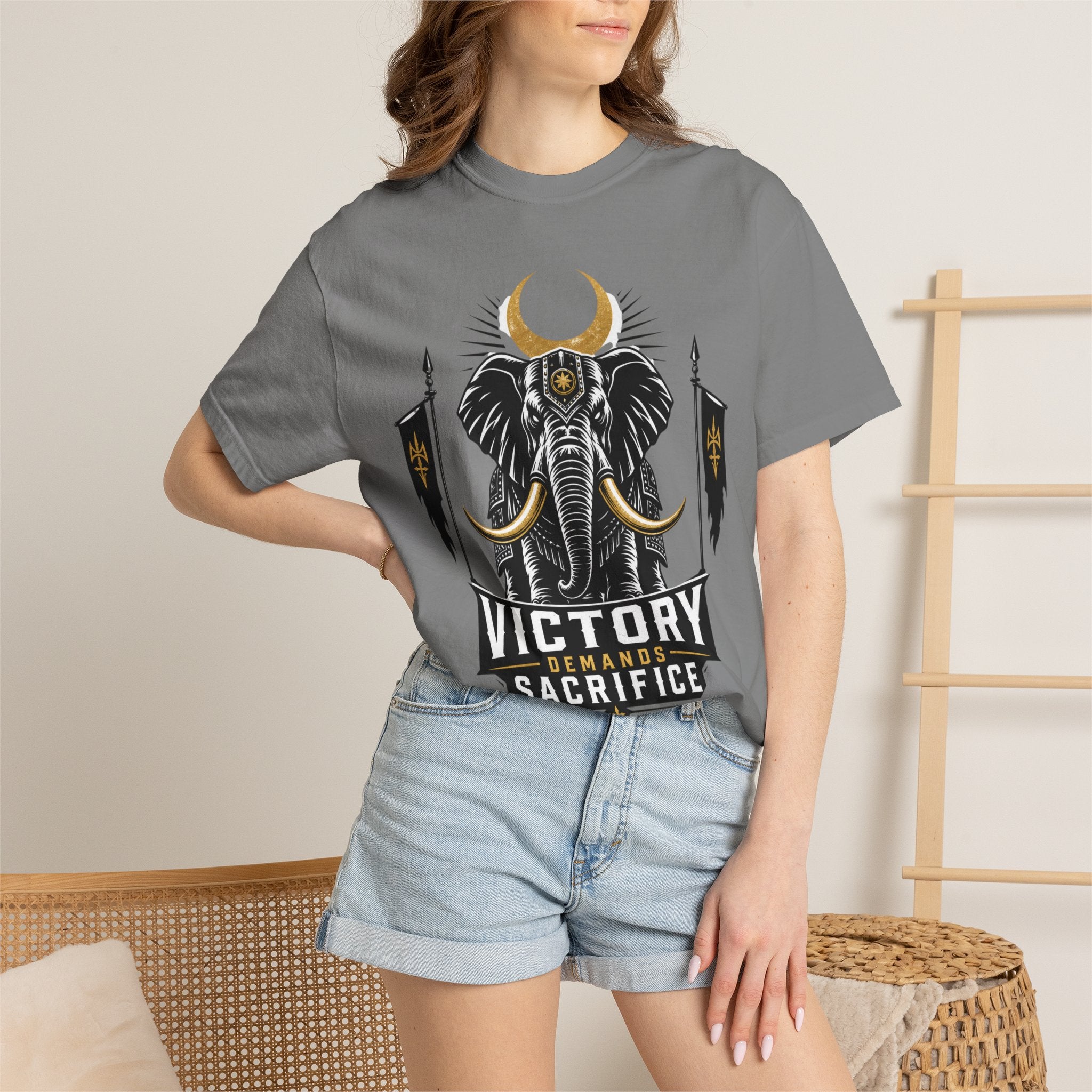 Victory & Sacrifice Elephant T-Shirt — Graphic Warrior Tee