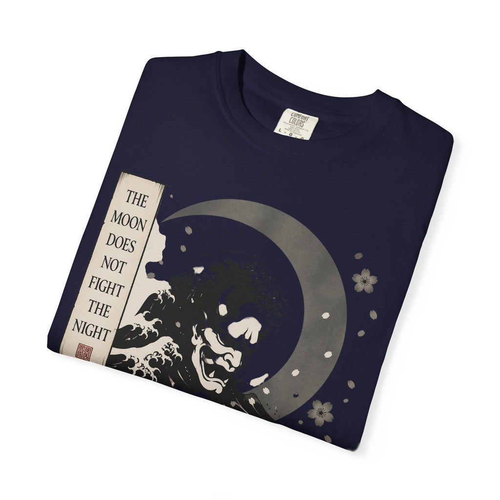 Moon Does Not Frighten Night T-Shirt — Japanese Wave Demon Graphic Tee
