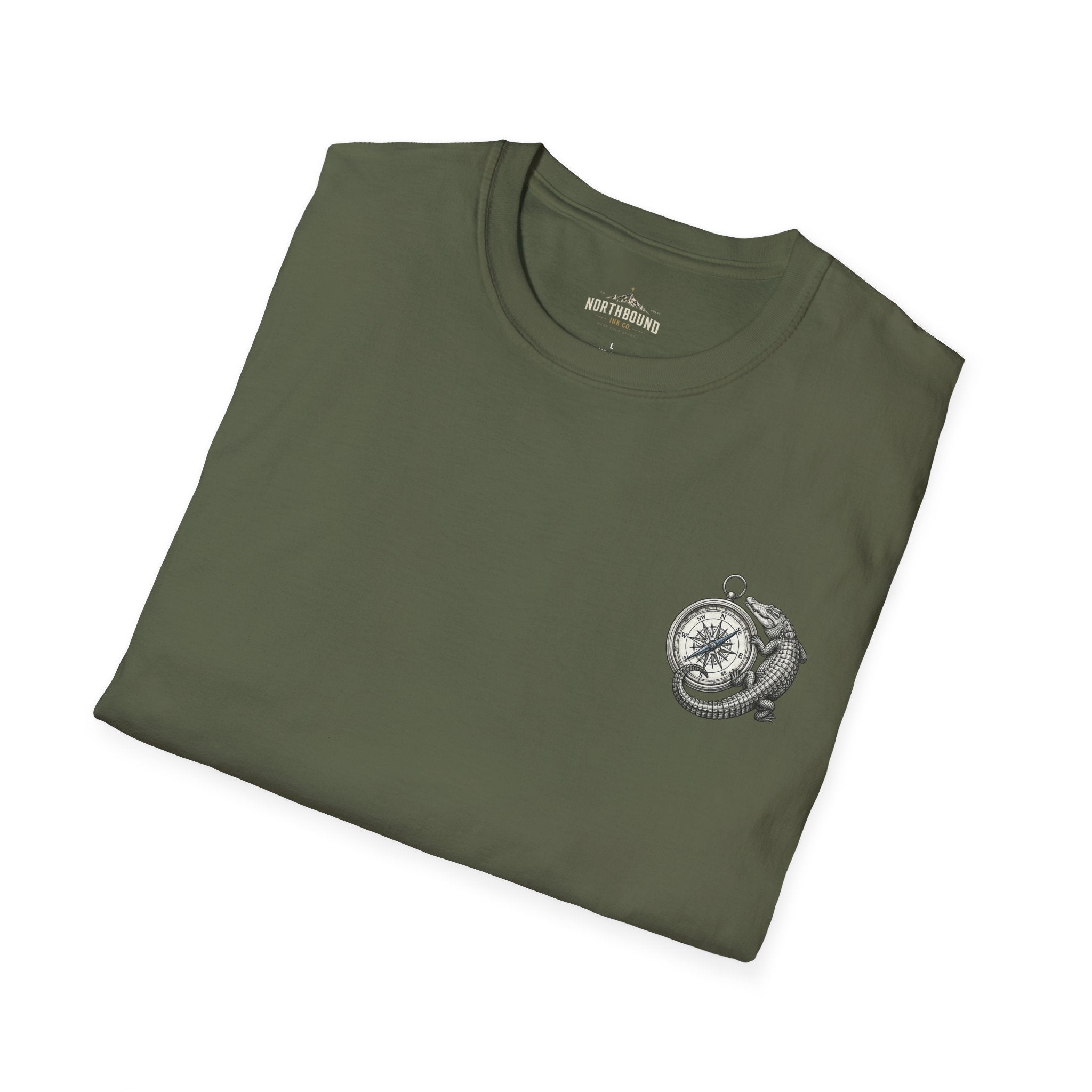 Crocodile & Compass T‑Shirt — Nautical Adventure Graphic Tee