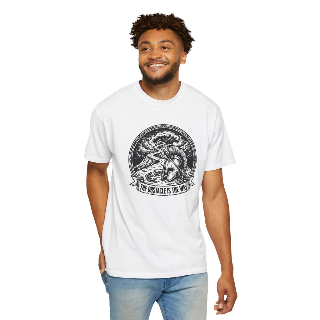 T-Shirt — 'The Obstacle Is The Way' Spartan Helmet Graphic Tee