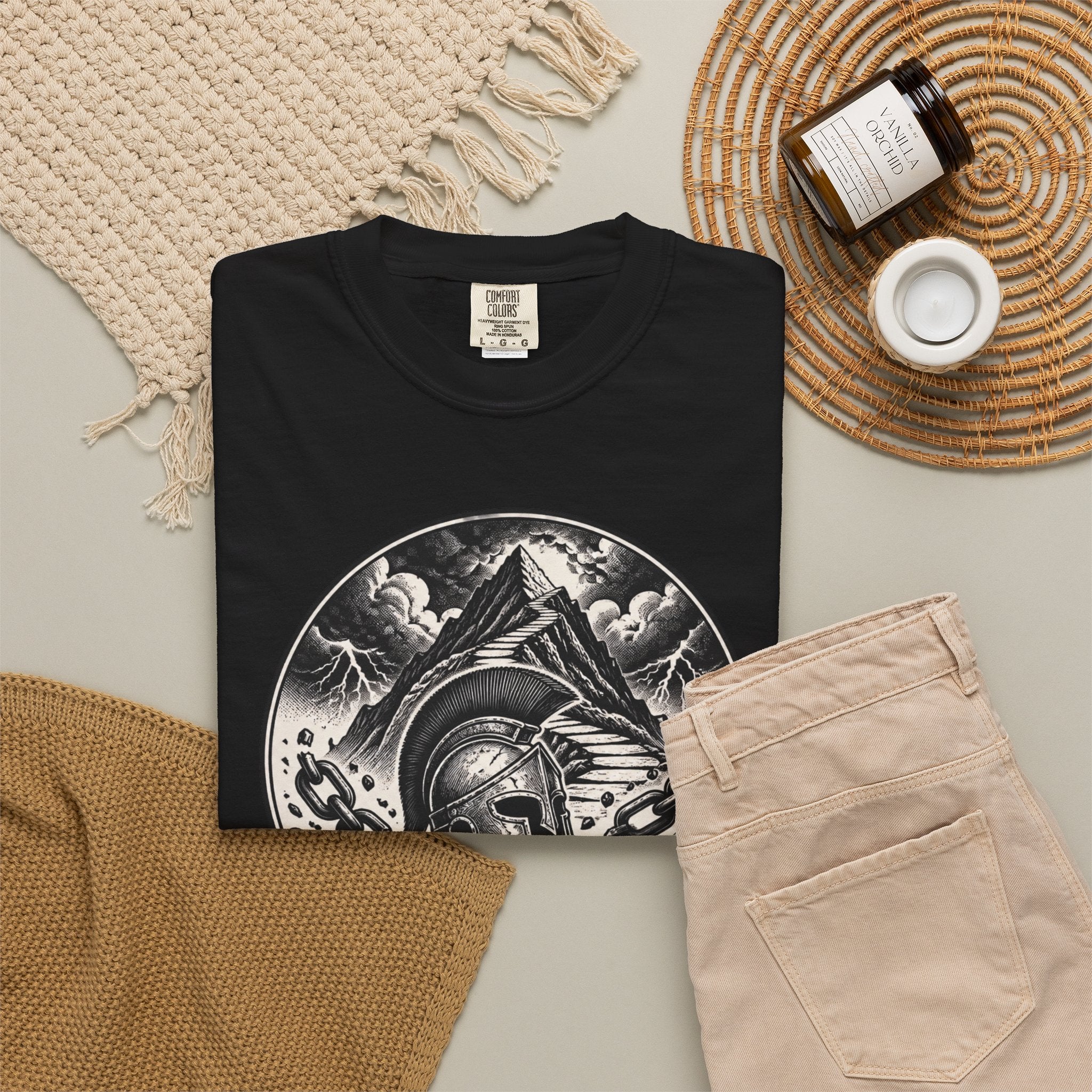 Spartan Helmet T‑Shirt — "The Obstacle Is The Way" Motivational Tee