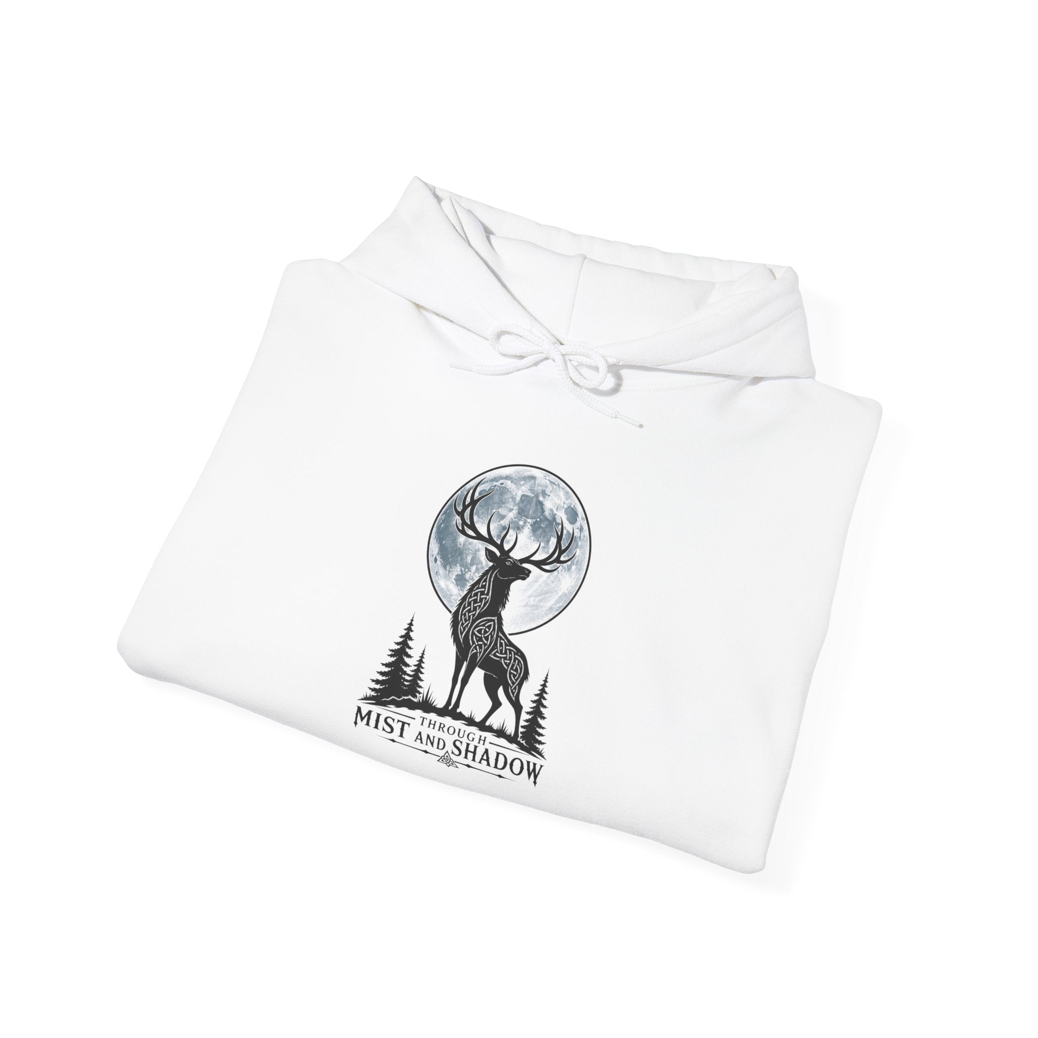 Hoodie – 'Mist and Shadow' Elk Moon Graphic Hooded Sweatshirt