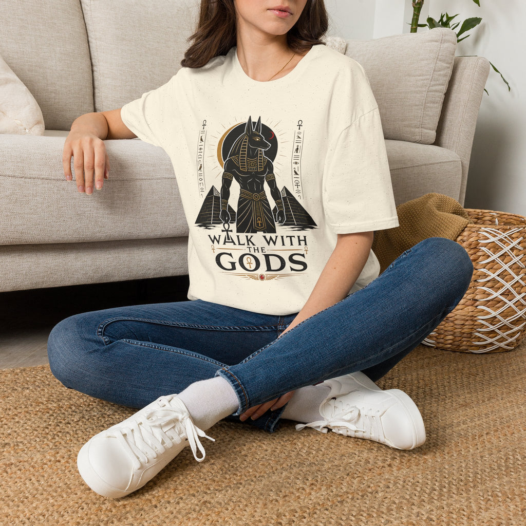 Anubis 'Walk With Gods' T-Shirt — Egyptian Mythology Graphic Tee