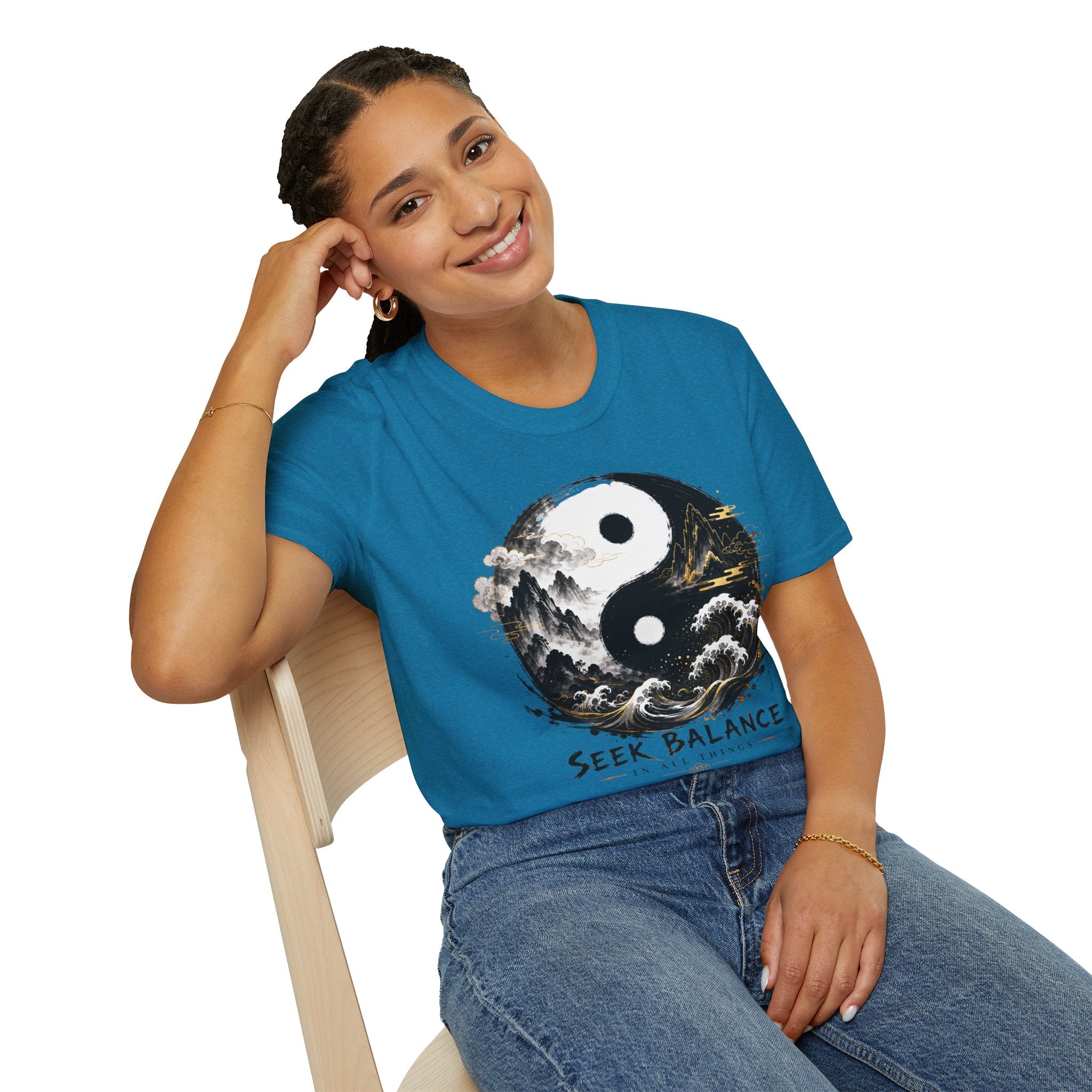 Yin Yang 'Seek Balance' Graphic T-Shirt
