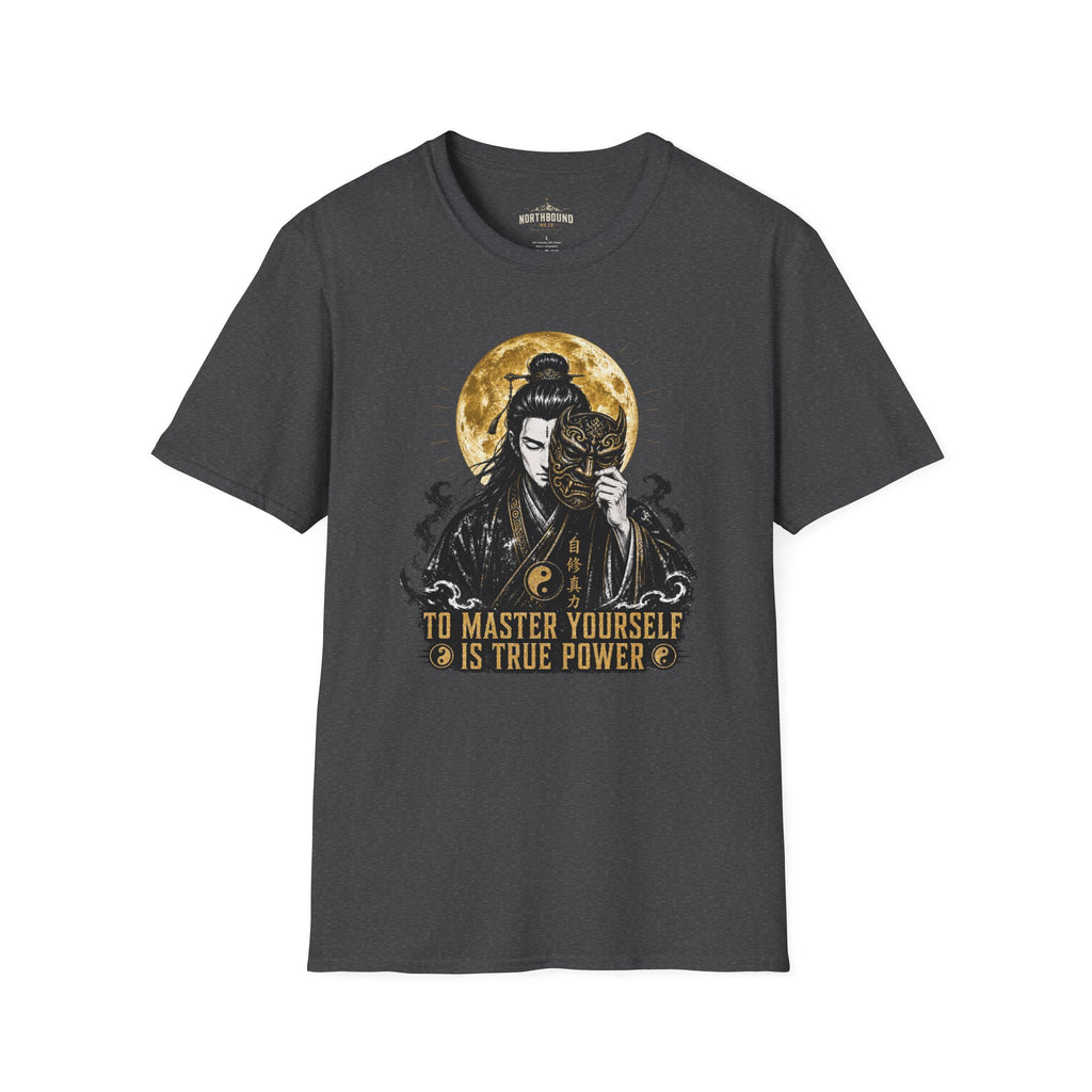 Samurai Mask T-Shirt – "To Master Yourself Is True Power" Graphic Tee