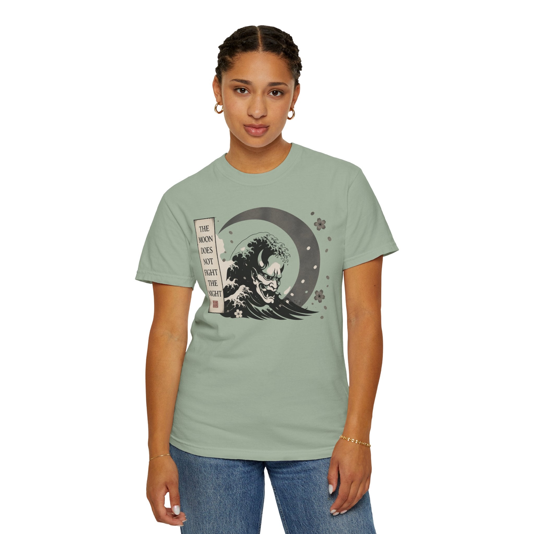 Moon Does Not Frighten Night T-Shirt — Japanese Wave Demon Graphic Tee