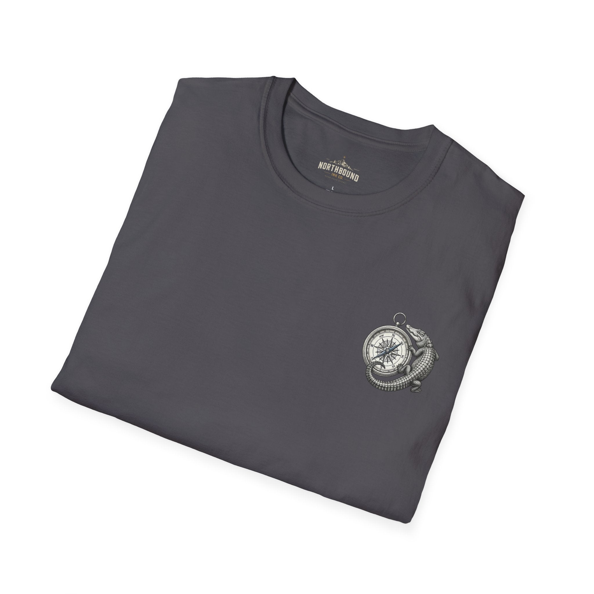Crocodile & Compass T‑Shirt — Nautical Adventure Graphic Tee