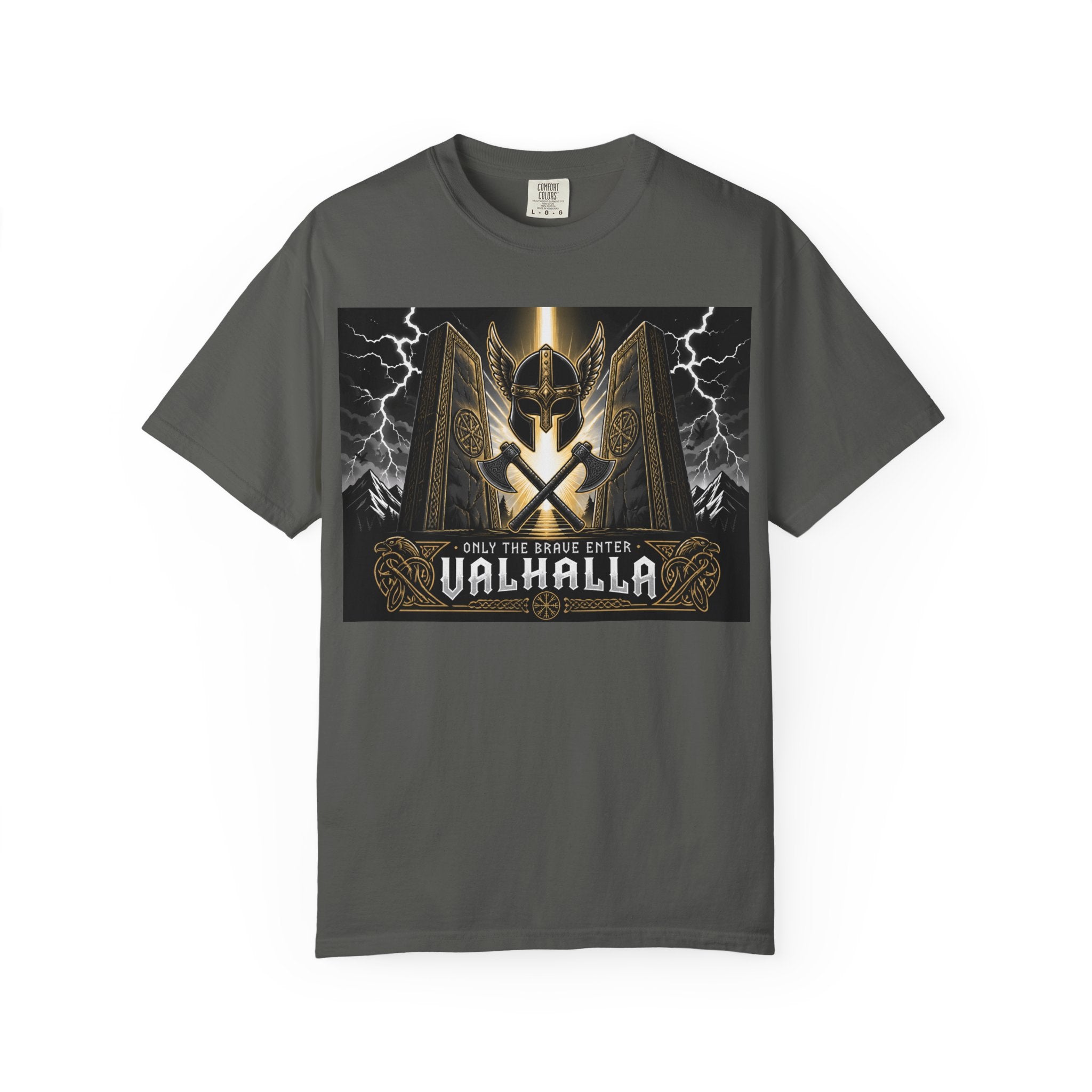 Valhalla Shield T-Shirt — Viking Warrior Norse Mythology Tee