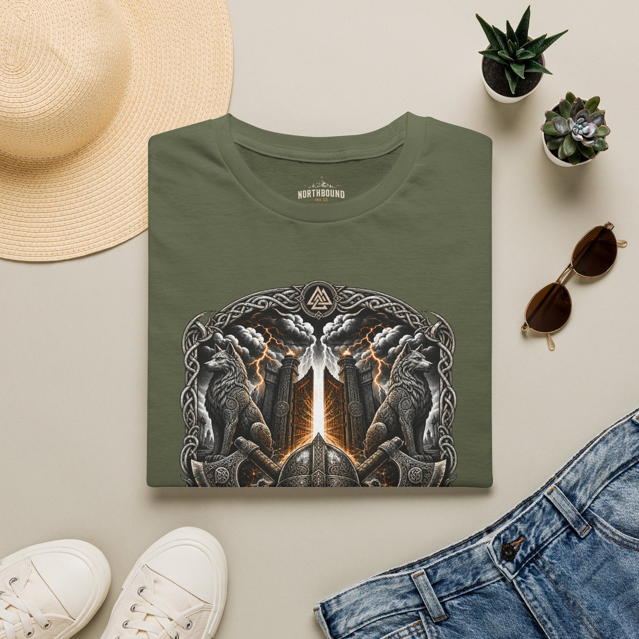 Valhalla T-Shirt — "Only The Brave" Viking Shield Tee