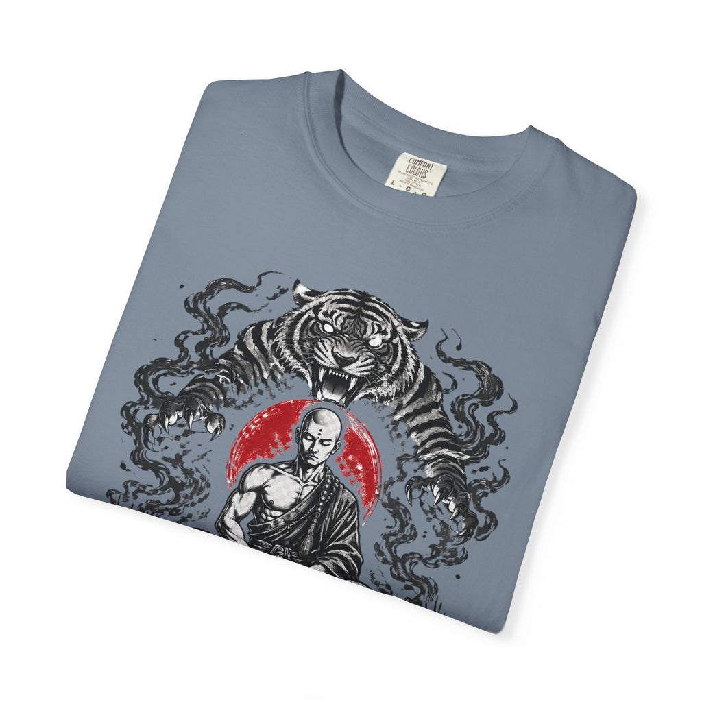 Meditation Tiger T-Shirt — "He Who Masters Himself is Strong" Zen Graphic Tee