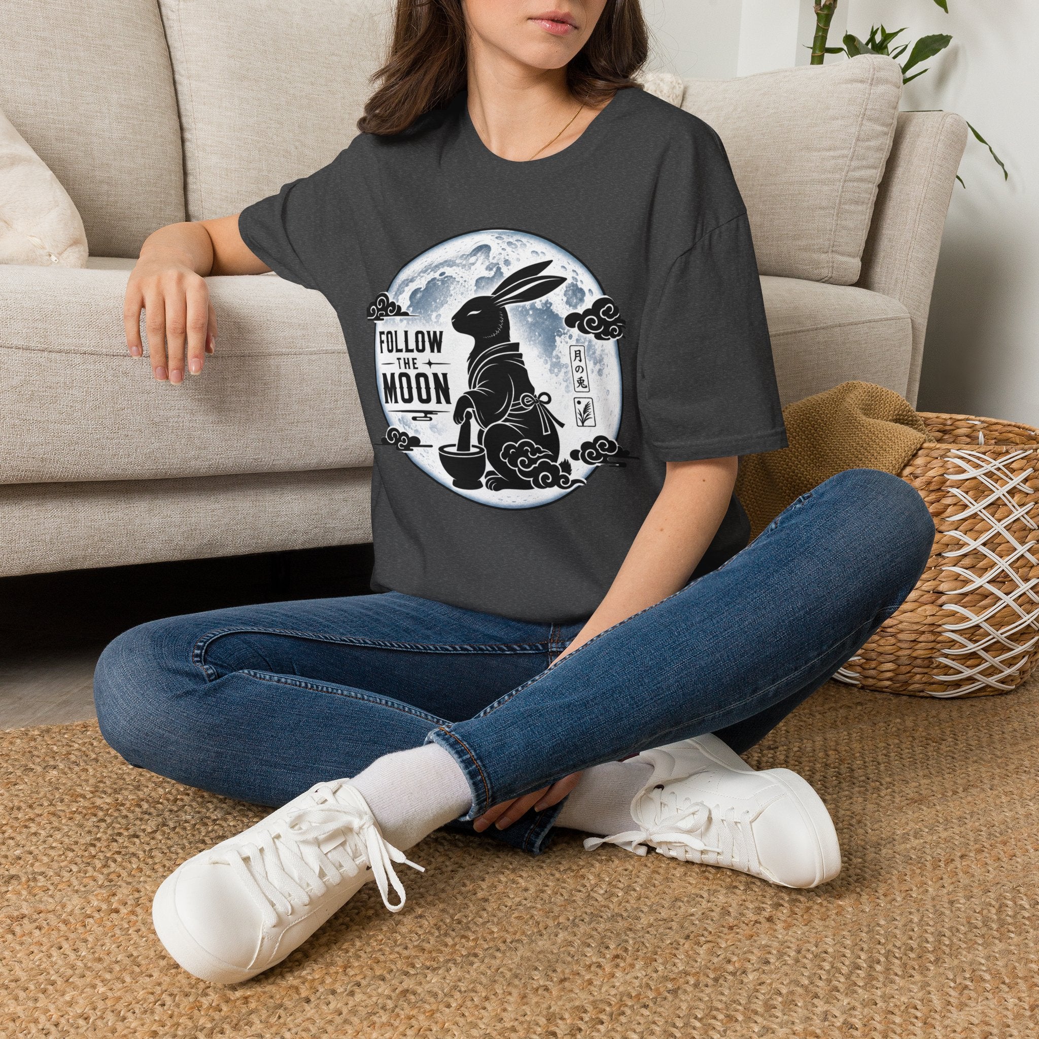 Follow the Moon Rabbit T-Shirt — Lunar Bunny Graphic Tee
