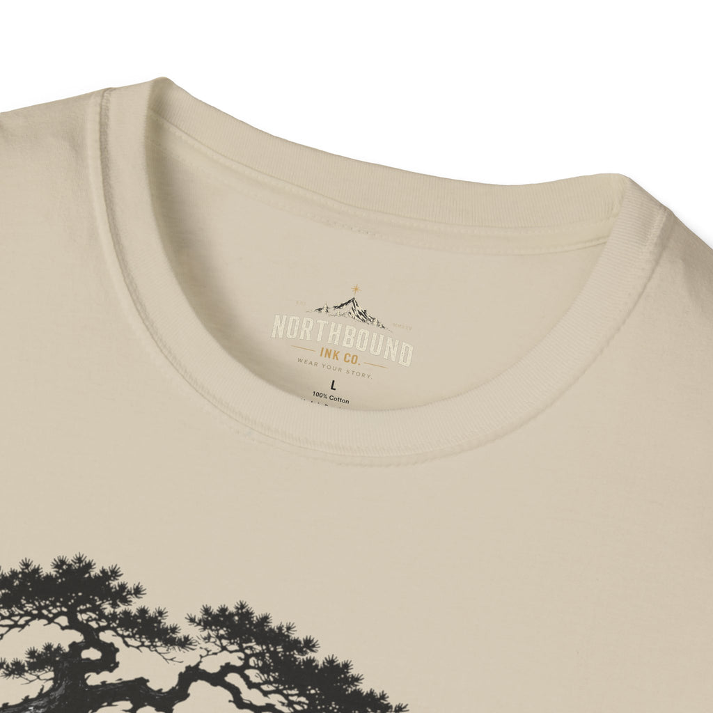 Meditation Zen T-Shirt — 'Silence Is Great Strength' Minimal Bonsai Buddha Tee