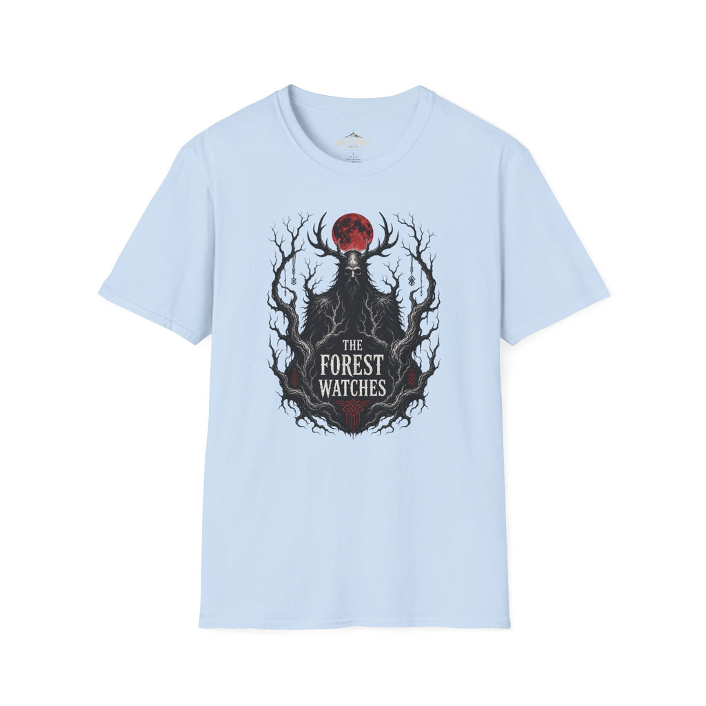 Forest Watcher T-Shirt — 'The Forest Watches' Red Moon Deer Spirit Tee