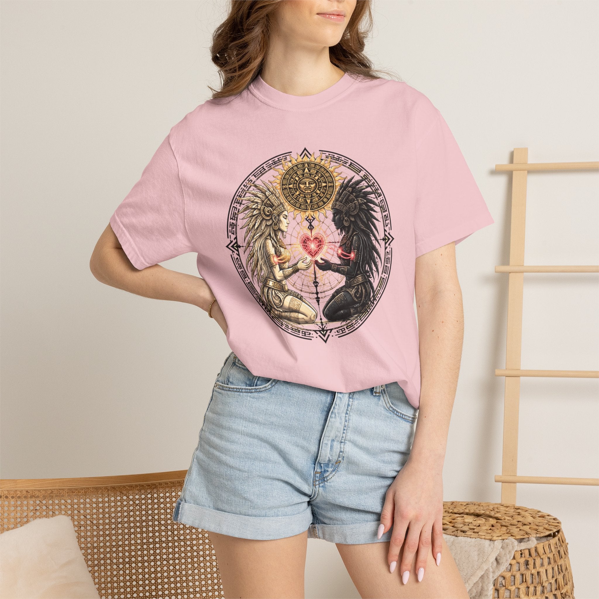 Angel & Demon Heart T-Shirt — Gothic Spiritual Love Illustration