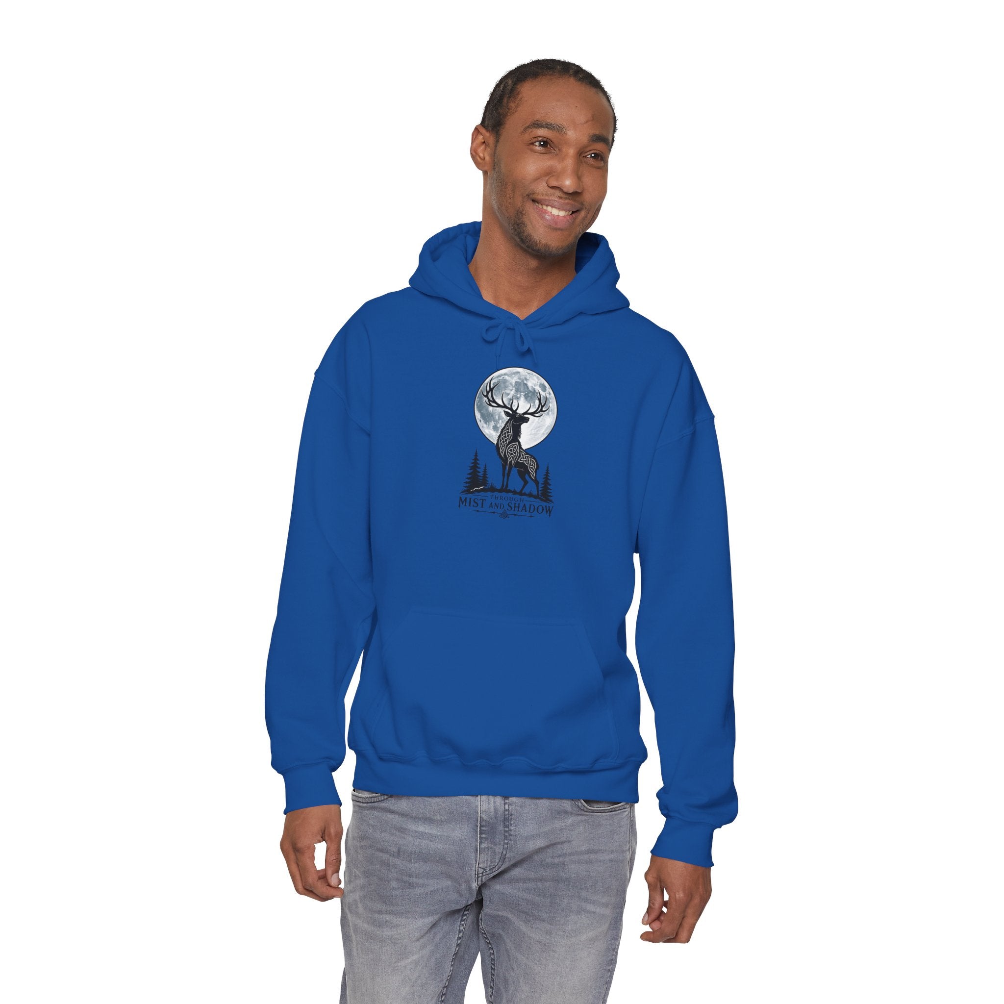 Hoodie – 'Mist and Shadow' Elk Moon Graphic Hooded Sweatshirt
