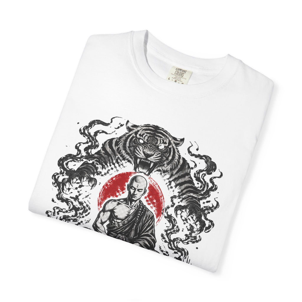 Meditation Tiger T-Shirt — "He Who Masters Himself is Strong" Zen Graphic Tee