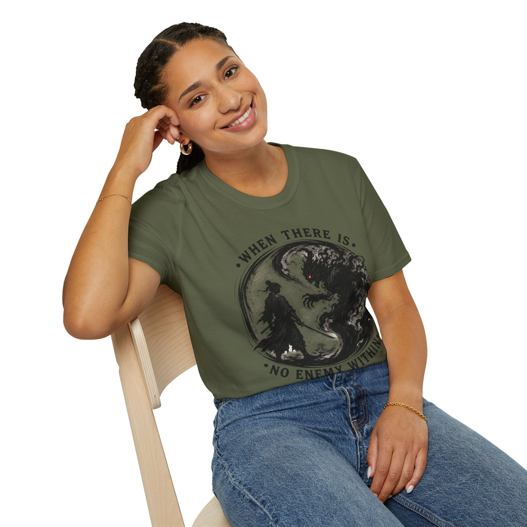 Warrior Yin Yang T-Shirt — "When There Is No Enemy Within" Inspirational Graphic Tee