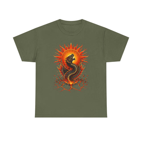 Dragon Sun T-Shirt — Fiery Serpent Graphic Tee