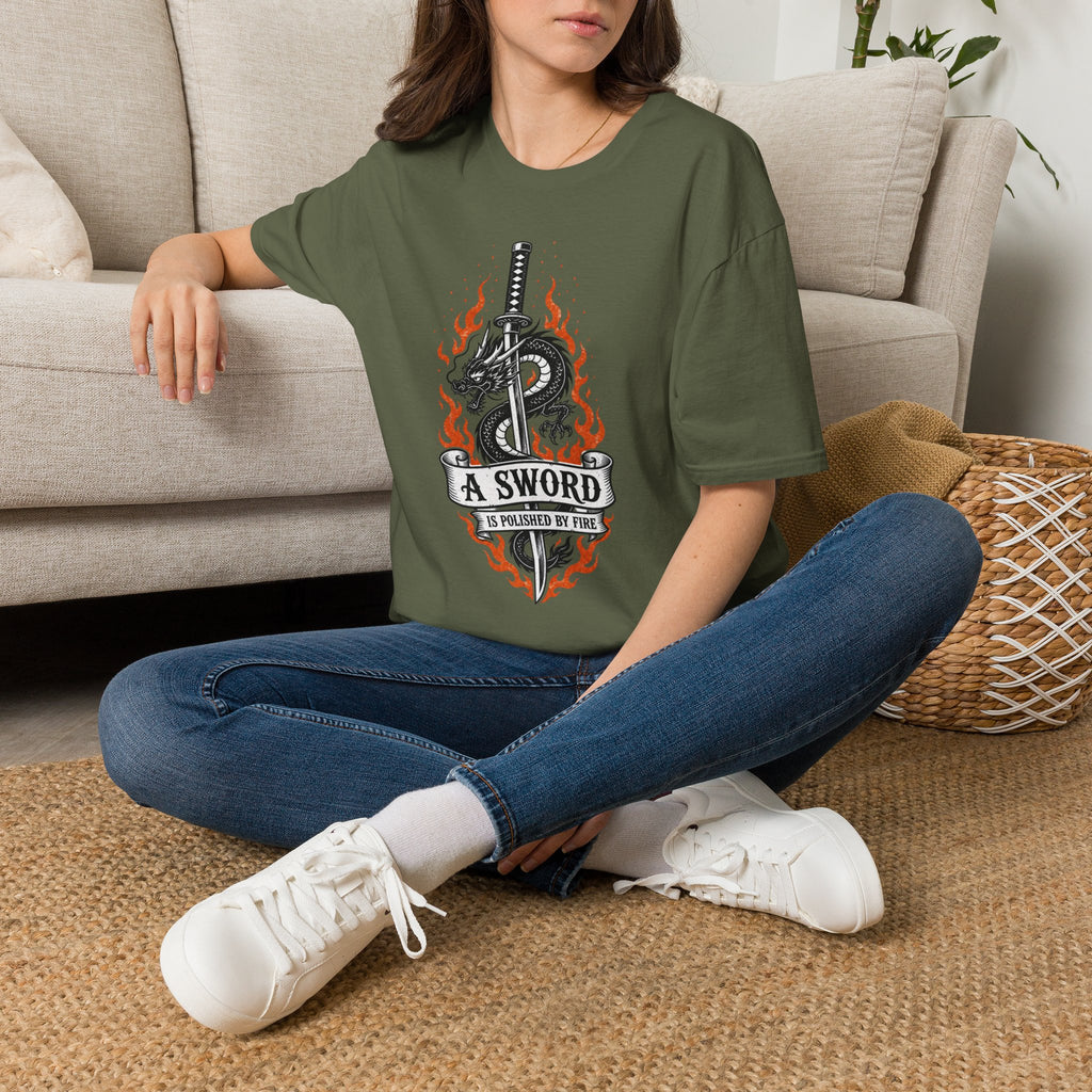 T-Shirt — 'A Sword Is Harder To Forgive' Dragon & Katana Graphic Tee