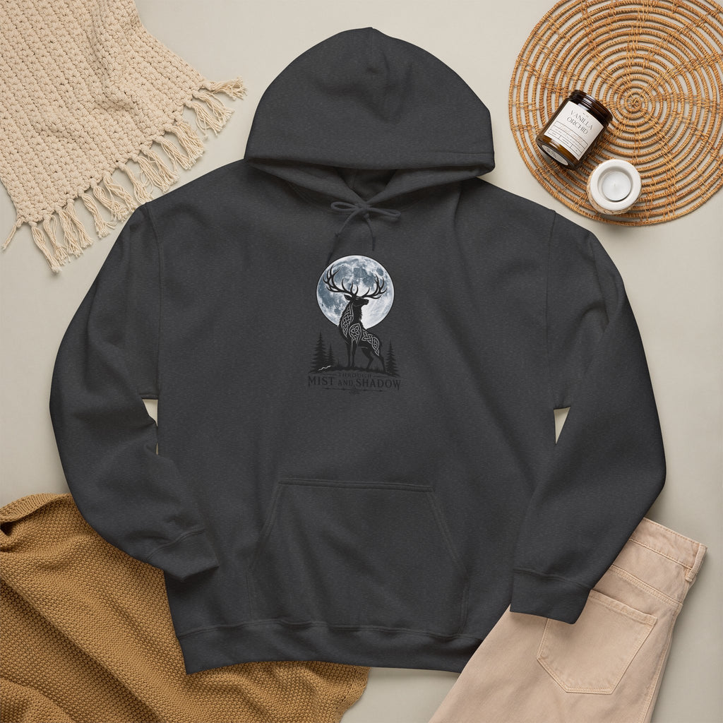 Hoodie – 'Mist and Shadow' Elk Moon Graphic Hooded Sweatshirt