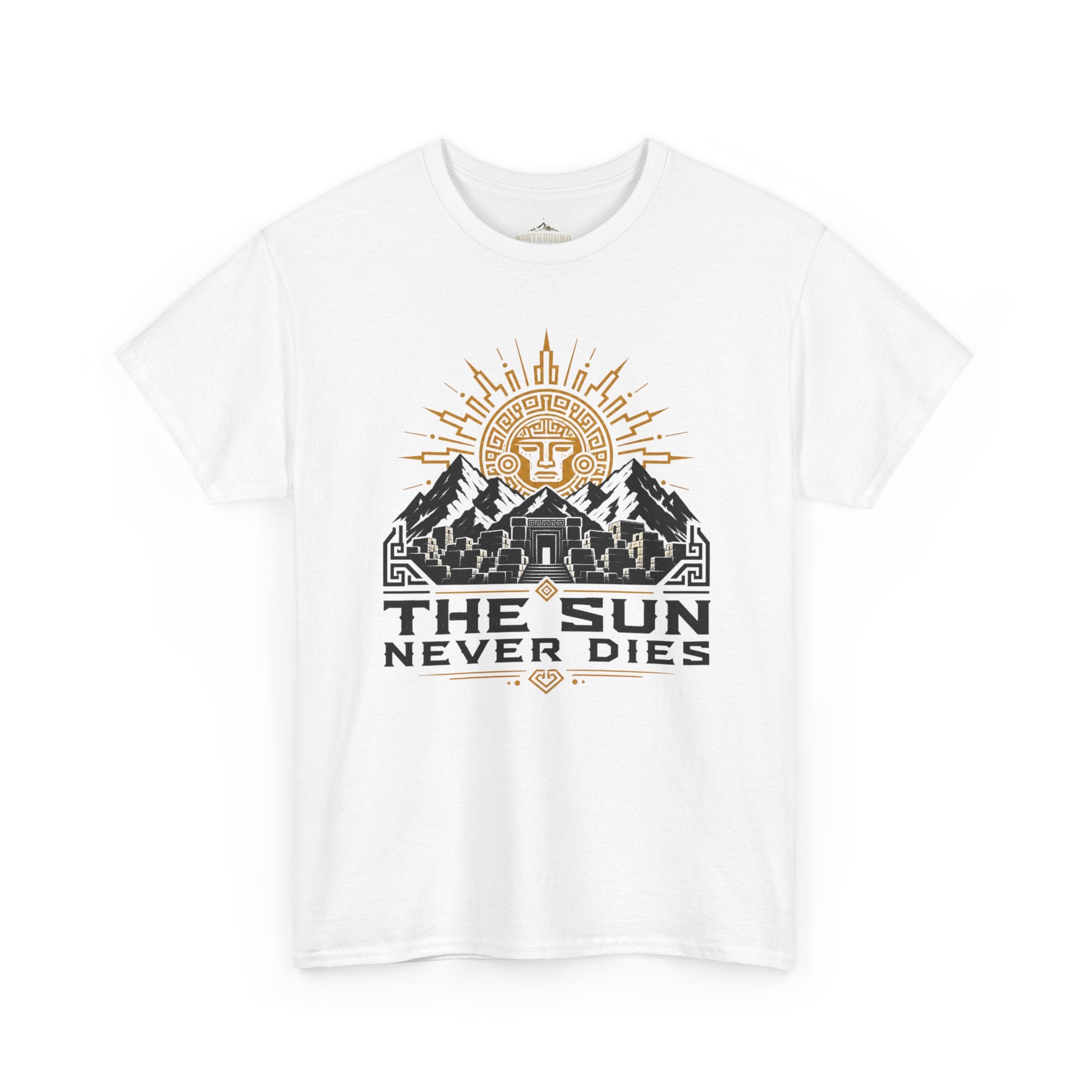 Sun Never Dies T-Shirt — Retro Mountain Adventure Tee