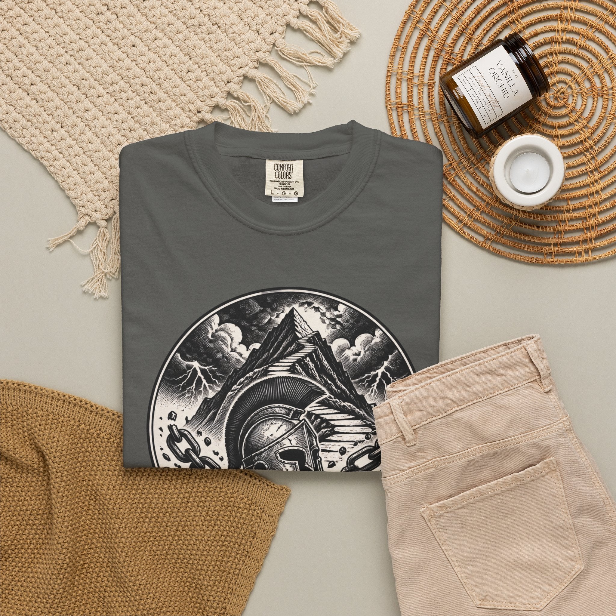 Spartan Helmet T‑Shirt — "The Obstacle Is The Way" Motivational Tee