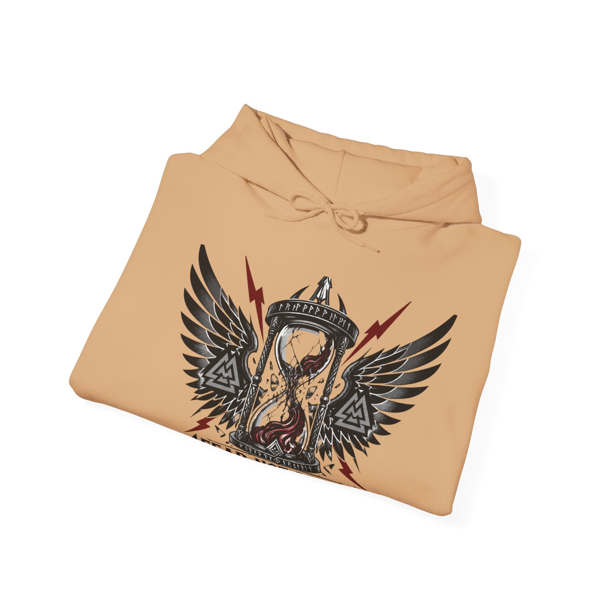Fear Not Death Hourglass Wings Hoodie — Gothic Inspirational Pullover