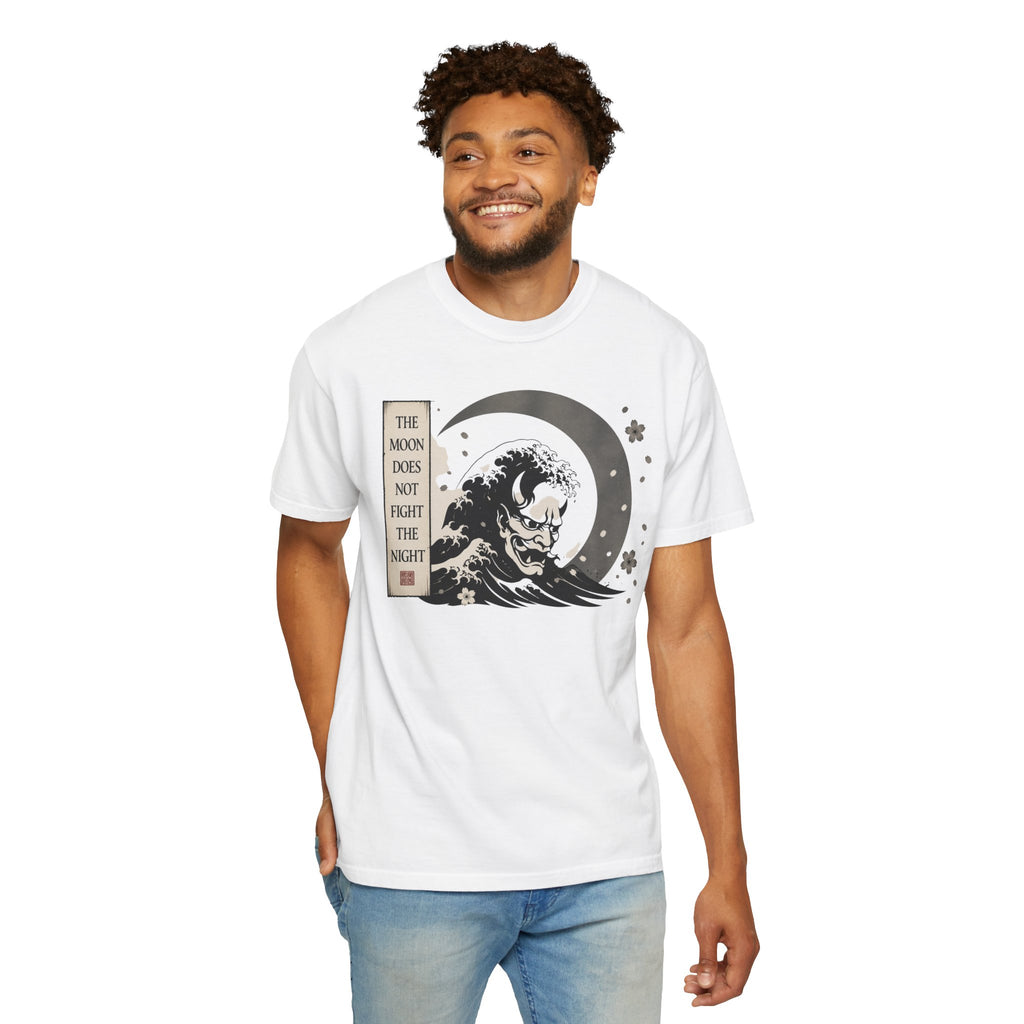 Moon Does Not Frighten Night T-Shirt — Japanese Wave Demon Graphic Tee