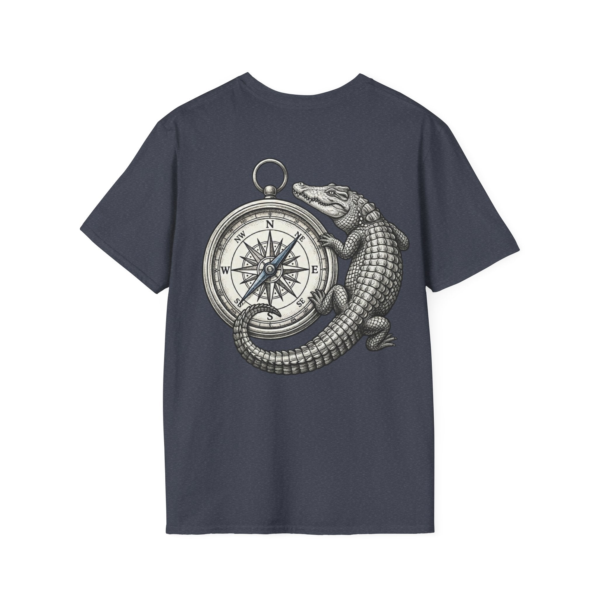 Crocodile & Compass T‑Shirt — Nautical Adventure Graphic Tee