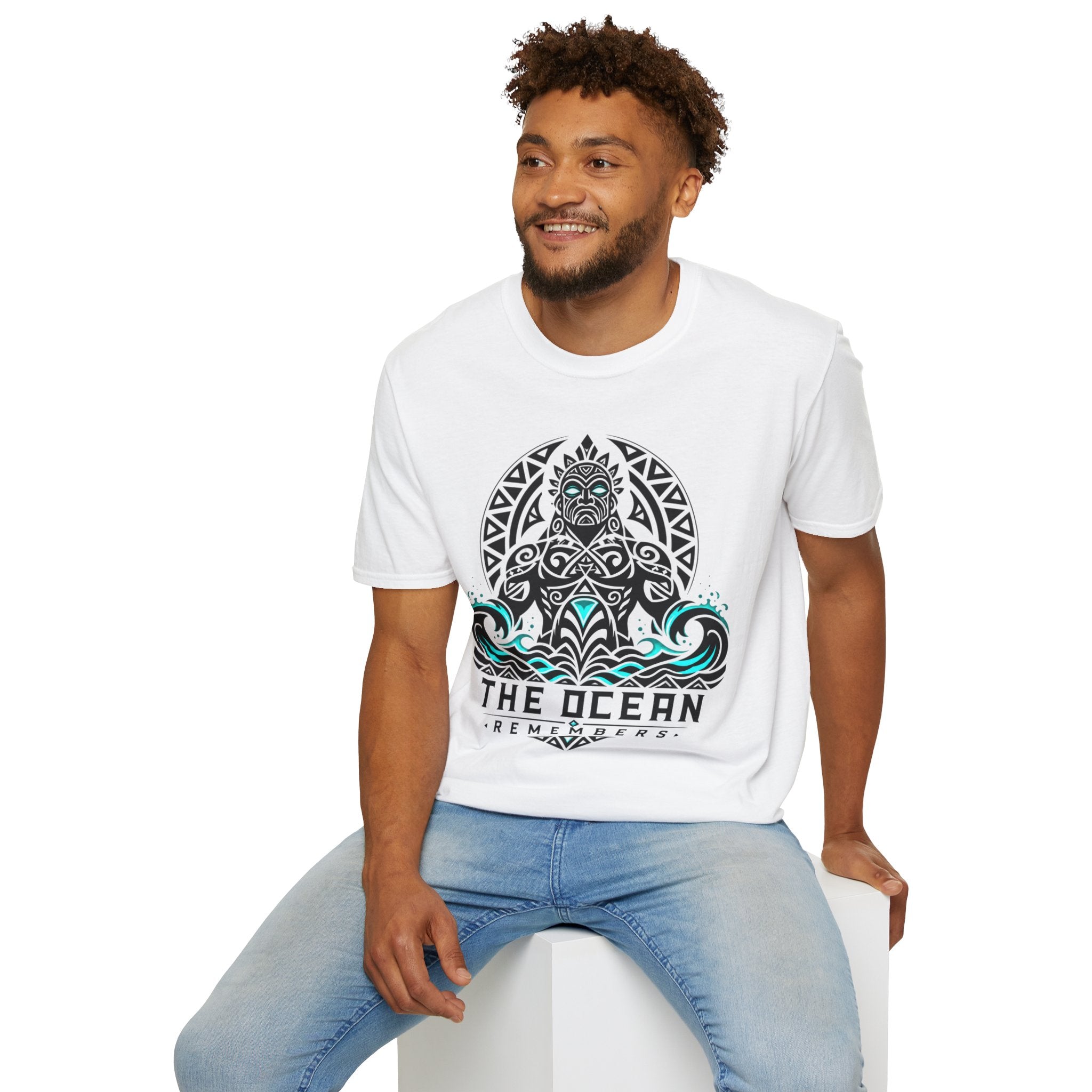 T-Shirt — The Ocean Remembers Tribal Wave Graphic