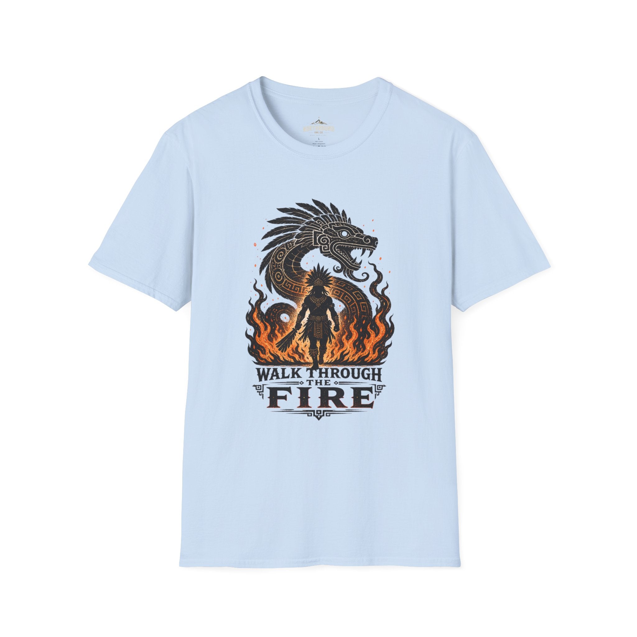 T-Shirt — 'Walk Through Fire' Dragon Flames Graphic Tee