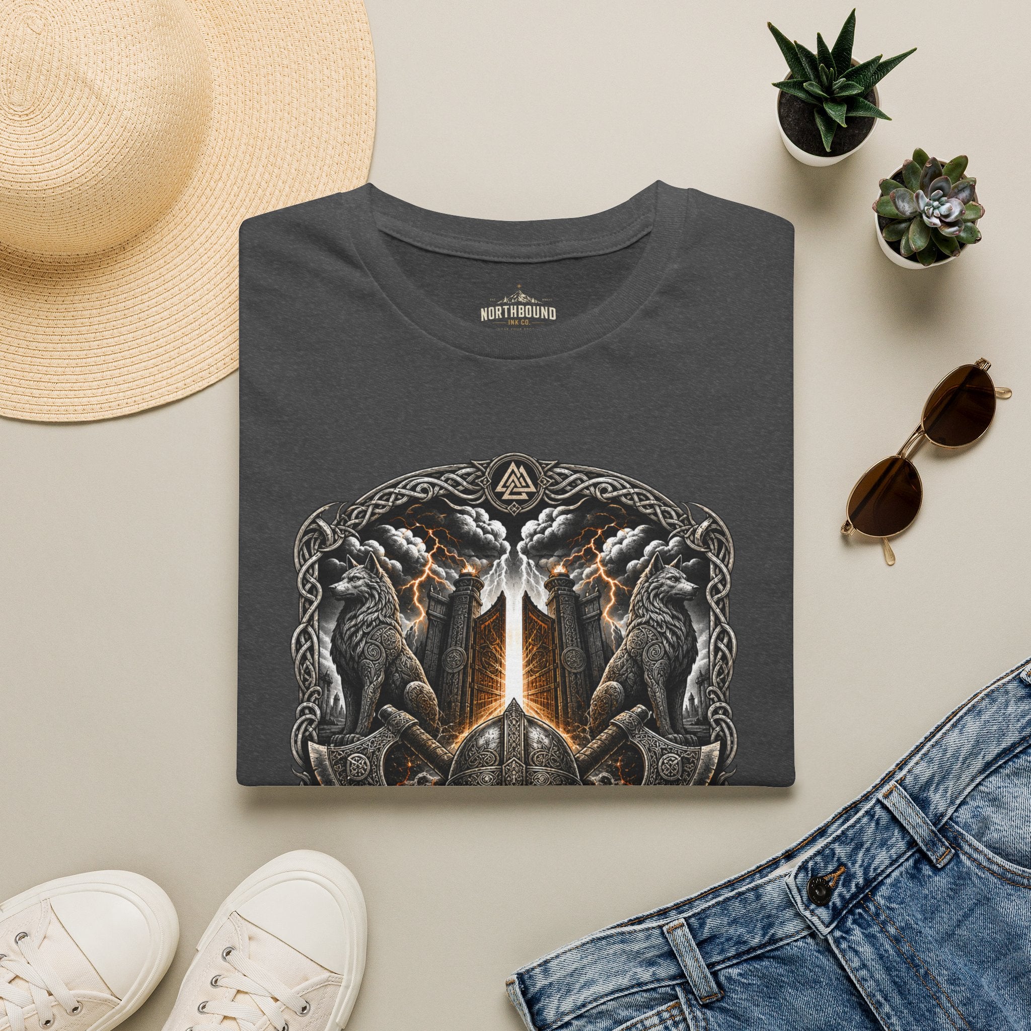 Valhalla T-Shirt — "Only The Brave" Viking Shield Tee