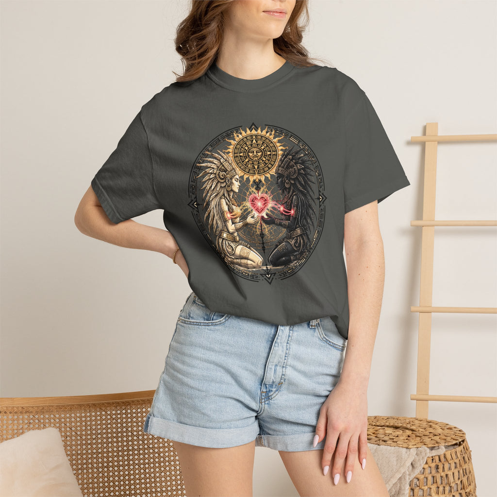 Angel & Demon Heart T-Shirt — Gothic Spiritual Love Illustration