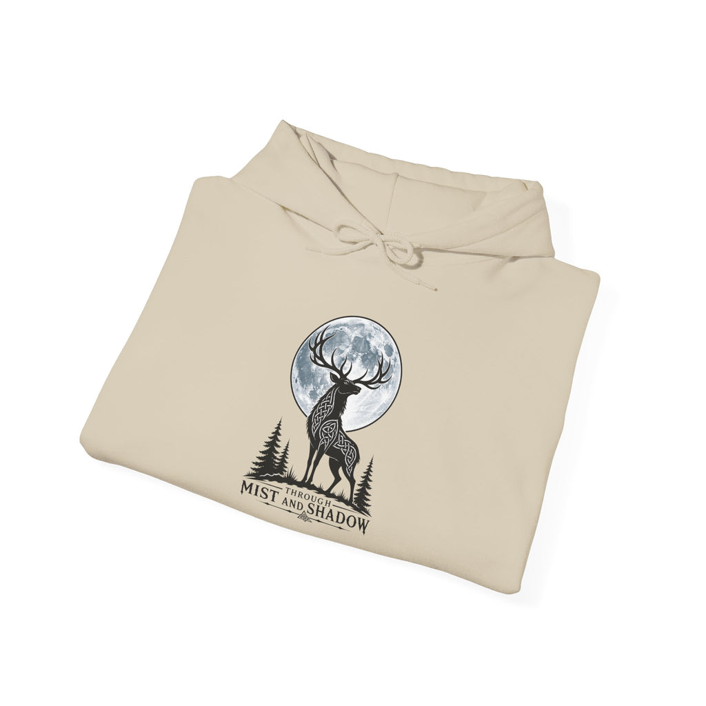 Hoodie – 'Mist and Shadow' Elk Moon Graphic Hooded Sweatshirt