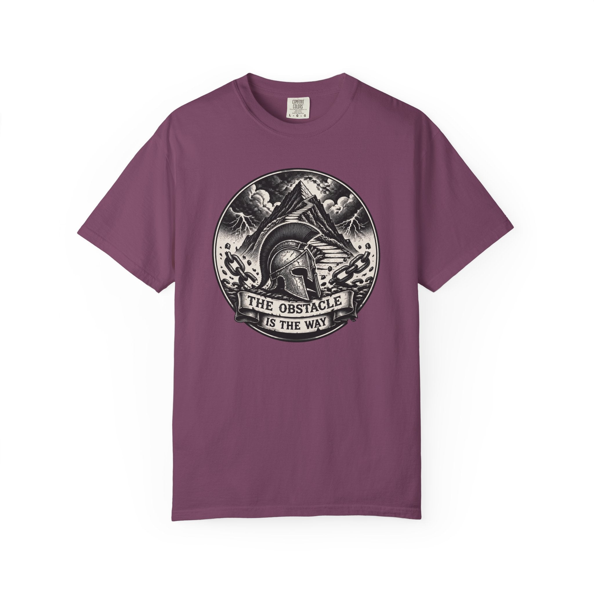 Spartan Helmet T‑Shirt — "The Obstacle Is The Way" Motivational Tee