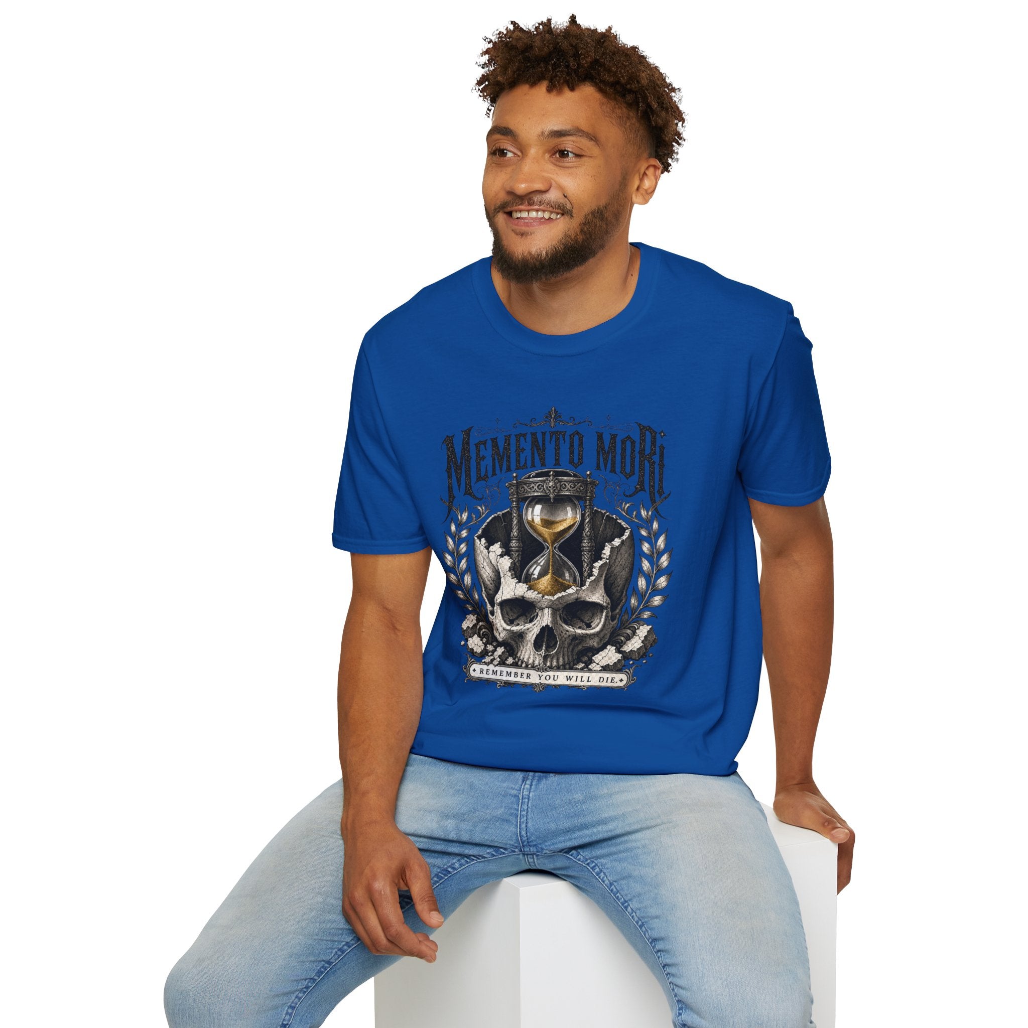 Memento Mori T-Shirt — Vintage Hourglass & Skull Death Awareness Tee