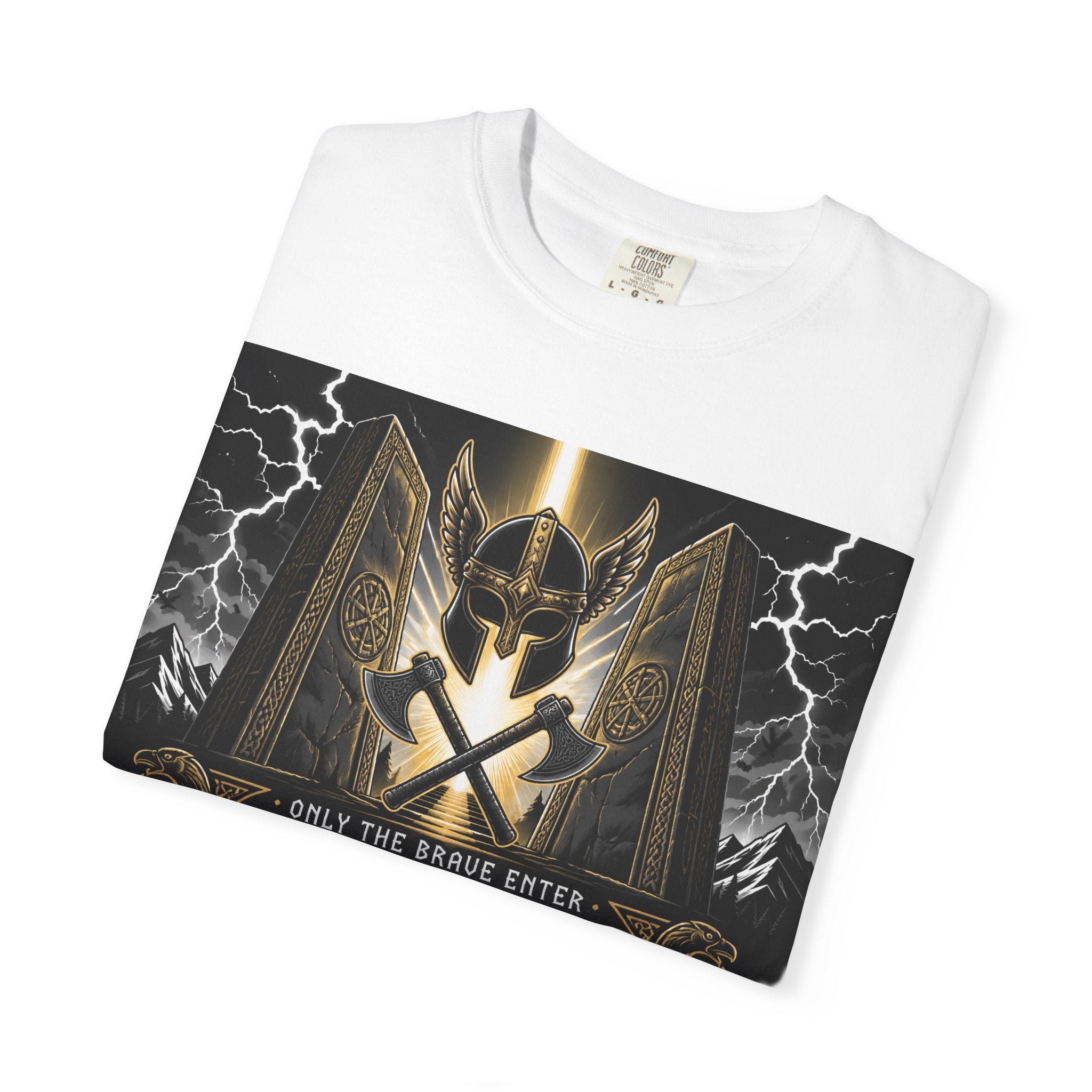 Valhalla Shield T-Shirt — Viking Warrior Norse Mythology Tee
