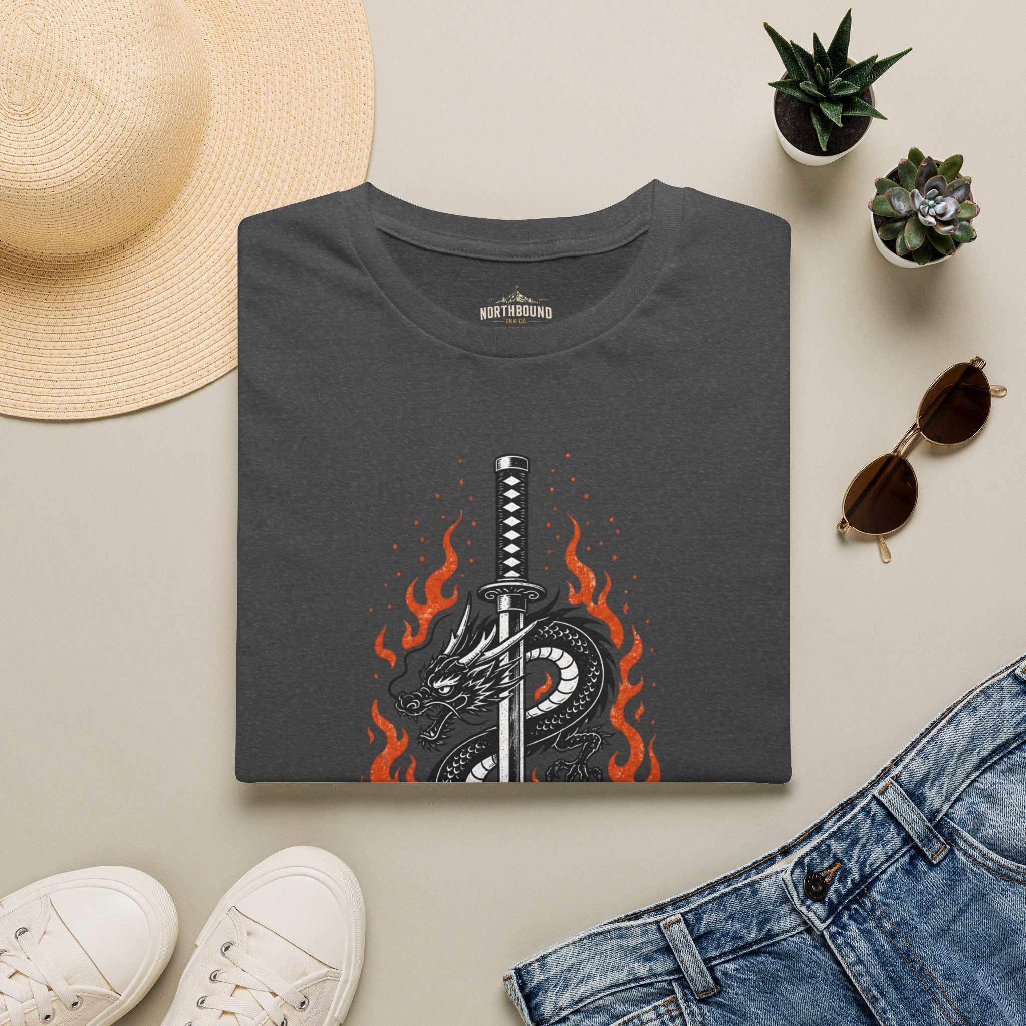 T-Shirt — 'A Sword Is Harder To Forgive' Dragon & Katana Graphic Tee