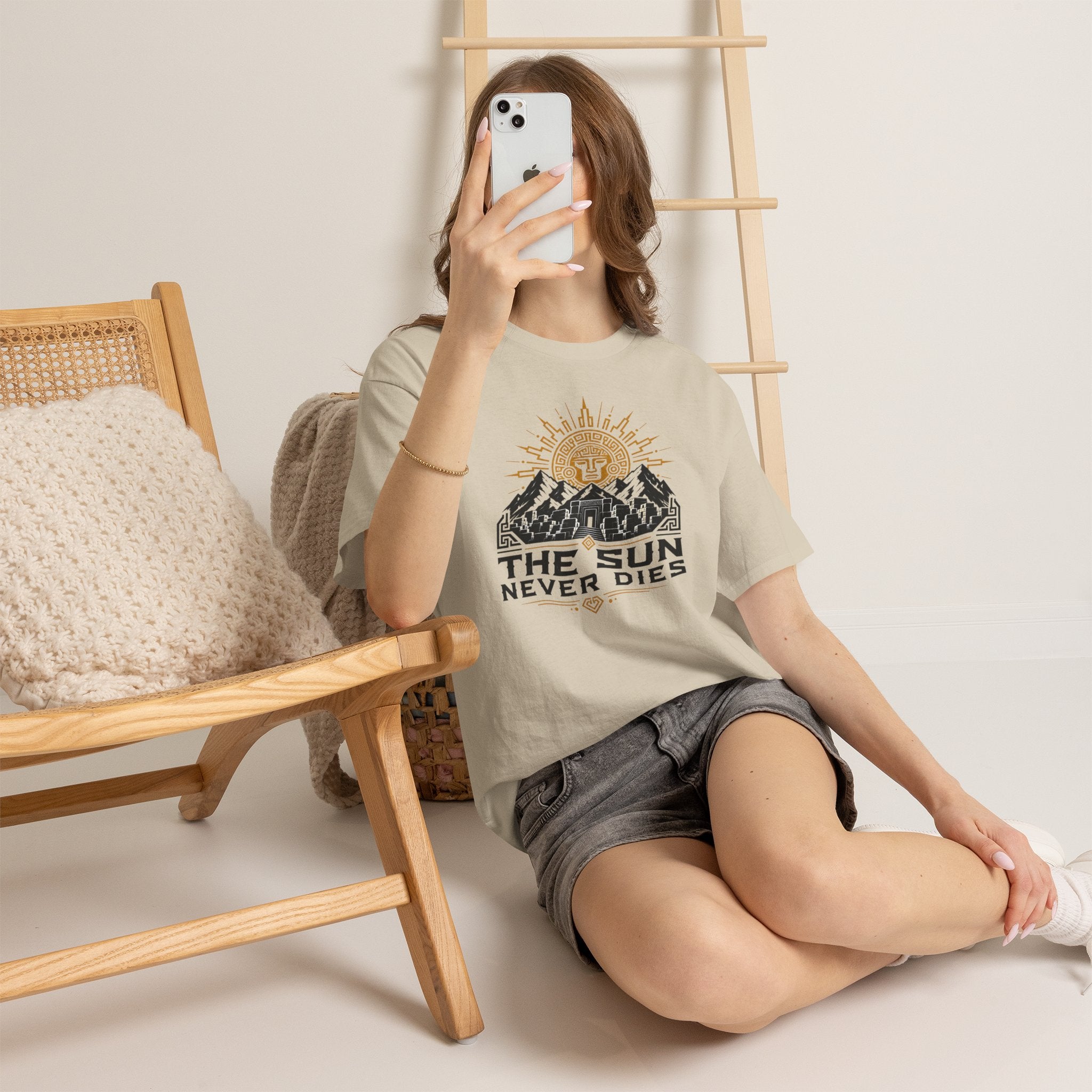 Sun Never Dies T-Shirt — Retro Mountain Adventure Tee