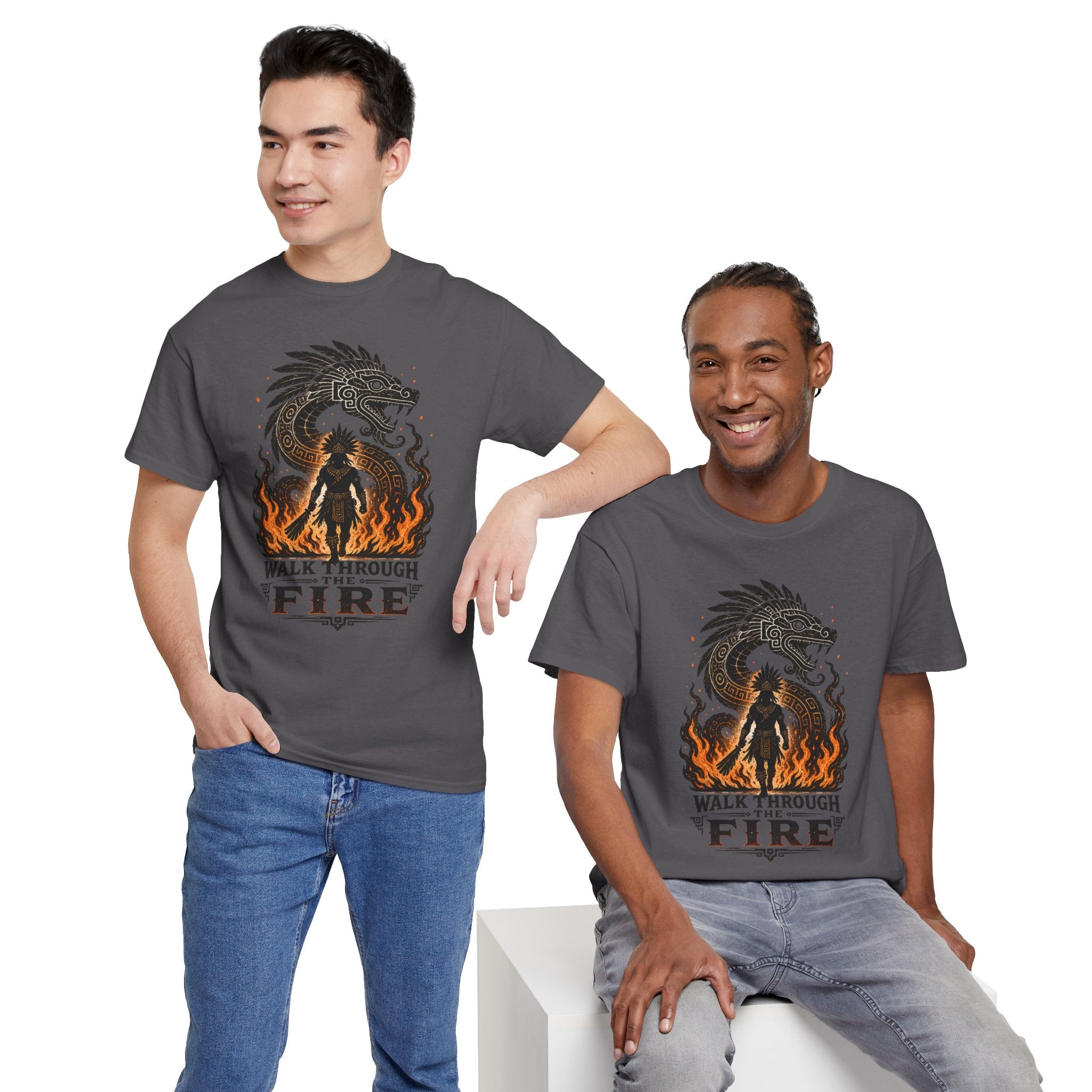 Walk Through the Fire Dragon T-Shirt — Inspirational Flame Graphic Tee