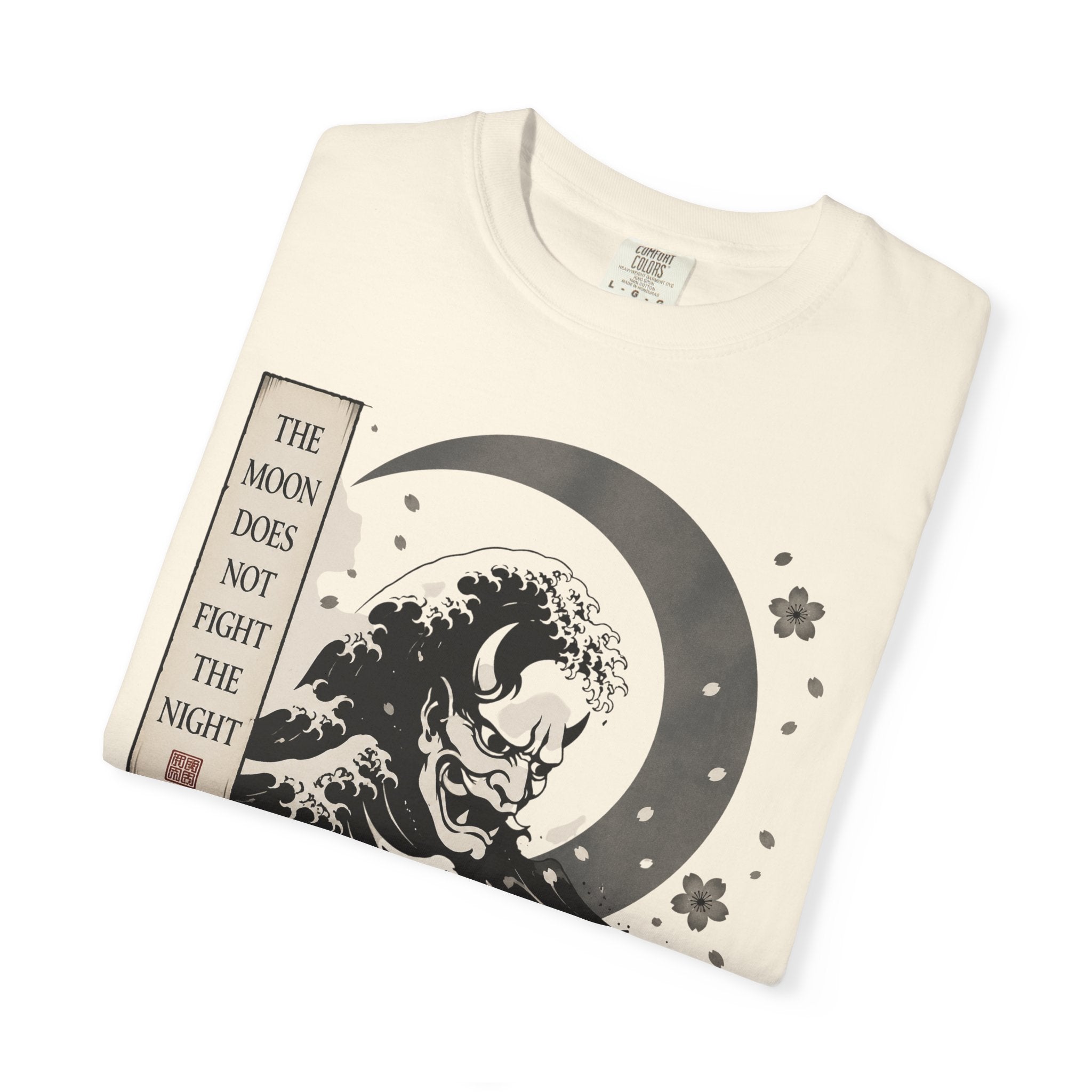 Moon Does Not Frighten Night T-Shirt — Japanese Wave Demon Graphic Tee