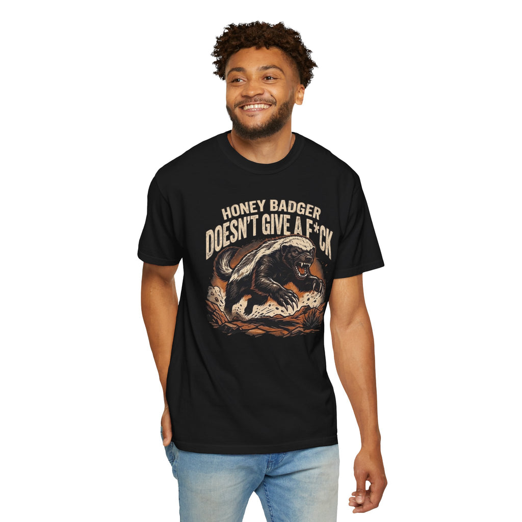 Skunk Graphic T-Shirt — 'Honey Badger Doesn't Give a F—' Retro Vintage Tee