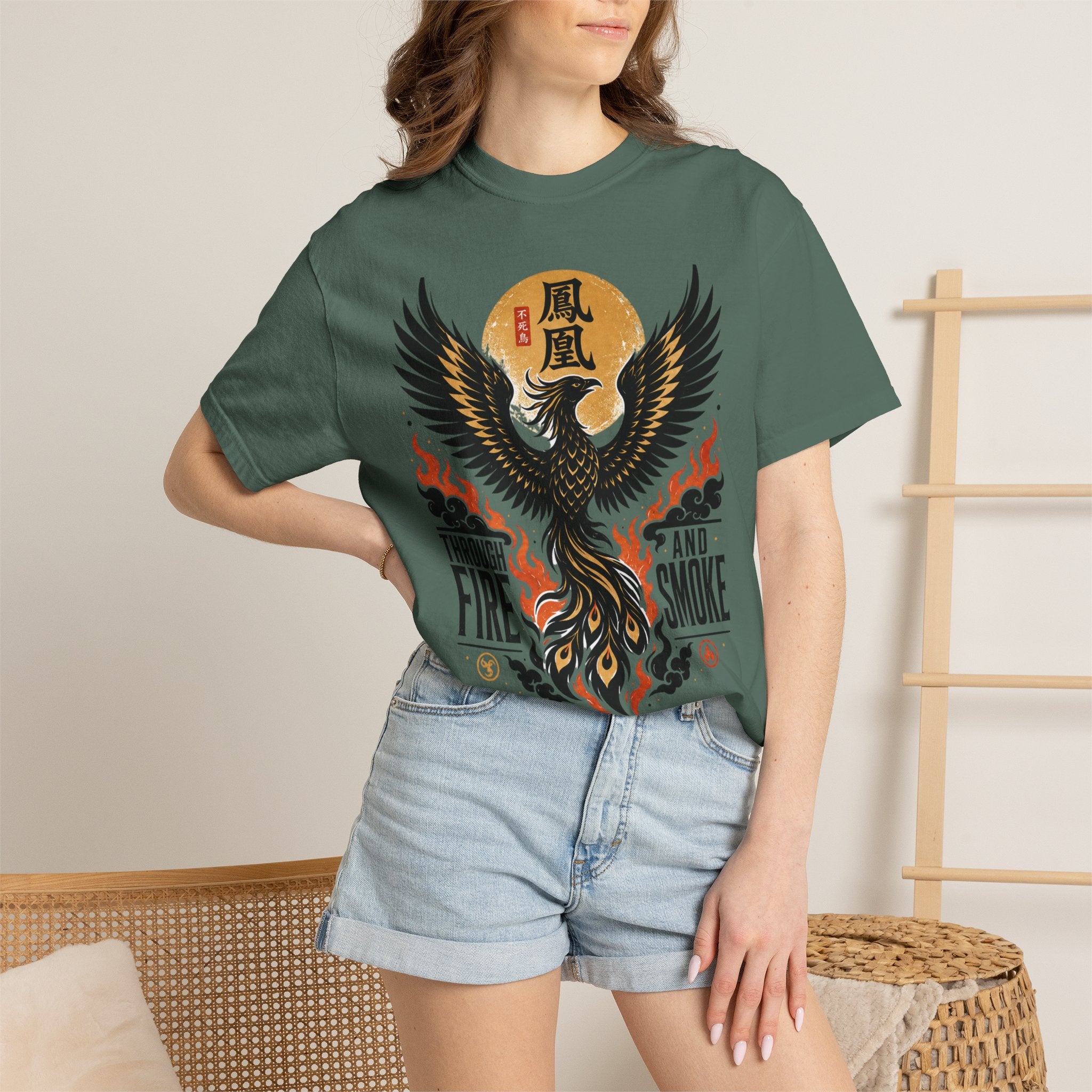 Phoenix Graphic T-Shirt — "Through Fire and Smoke" Inspirational Tee