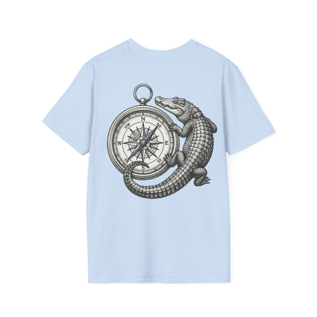 Crocodile & Compass T‑Shirt — Nautical Adventure Graphic Tee