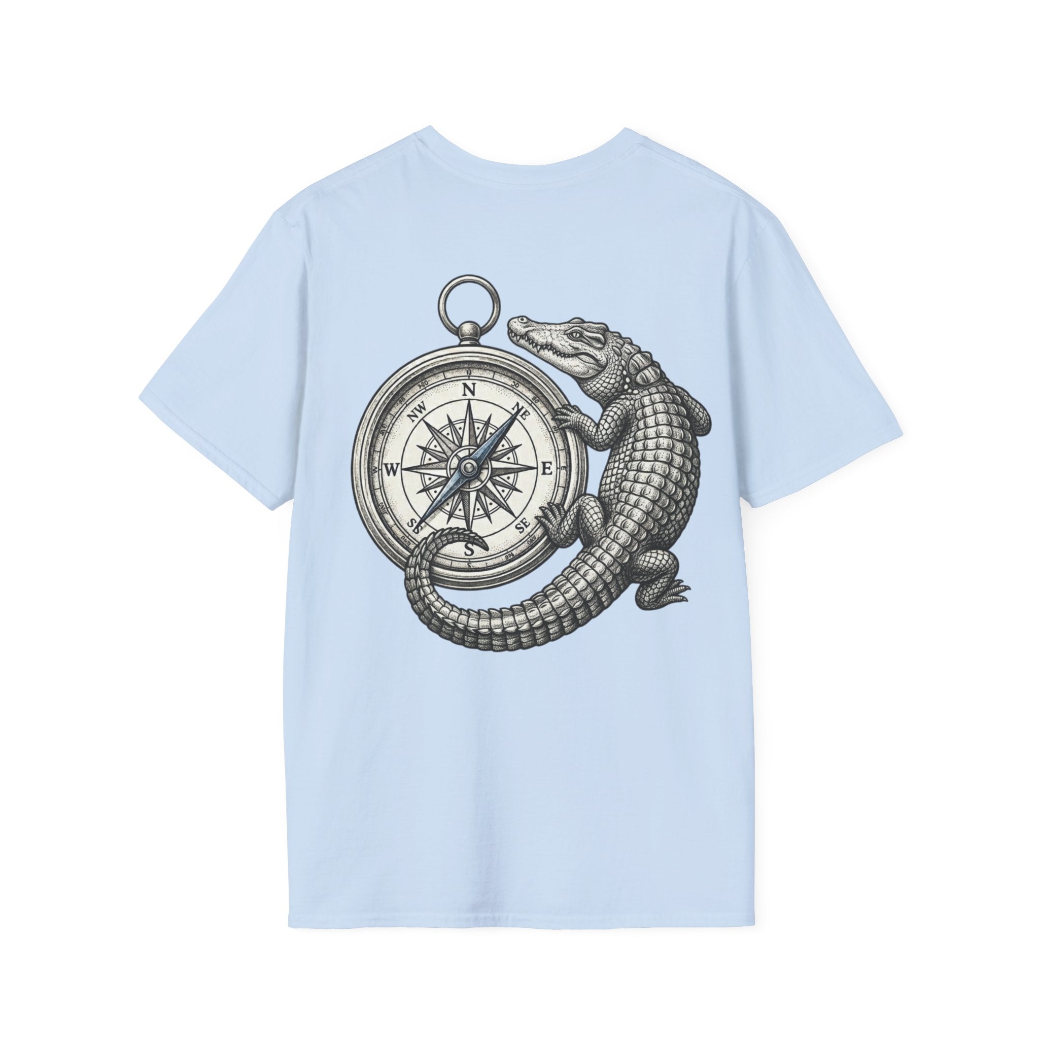Crocodile & Compass T‑Shirt — Nautical Adventure Graphic Tee